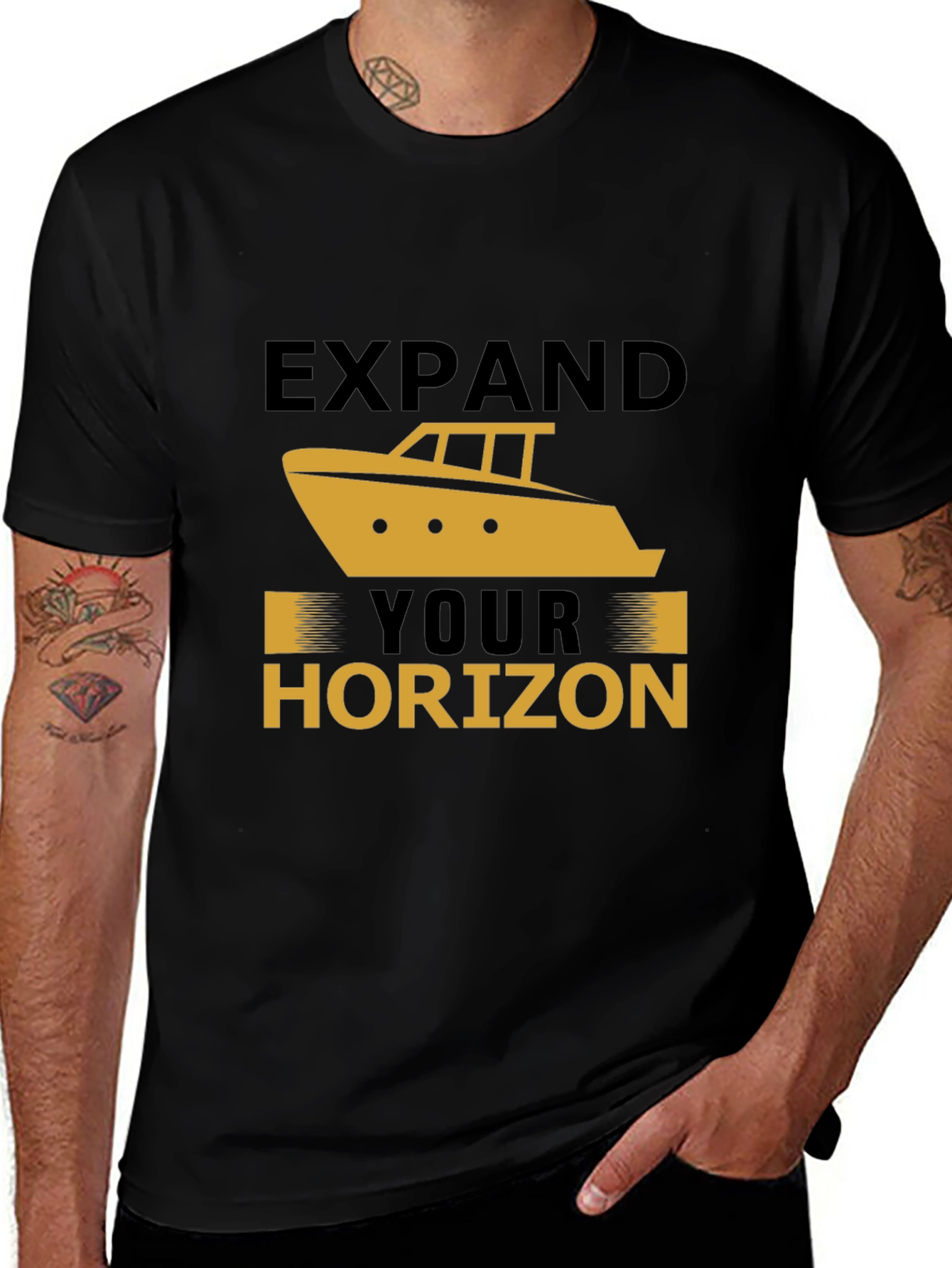 Expand Your Horizon Graphic T-Shirt - Black