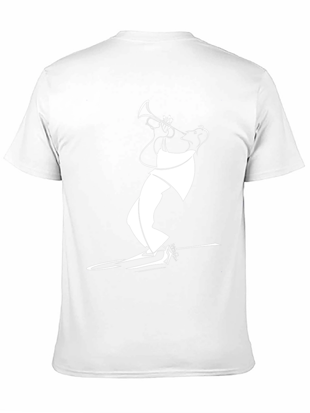Black T-Shirt with White Jazz Musician Design