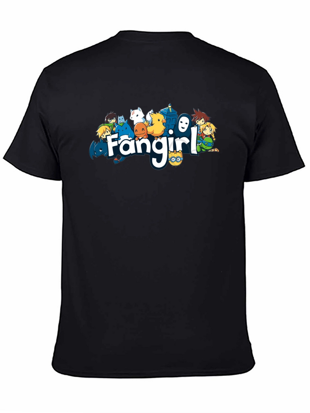 Fangirl Anime Cartoon Black T-Shirt