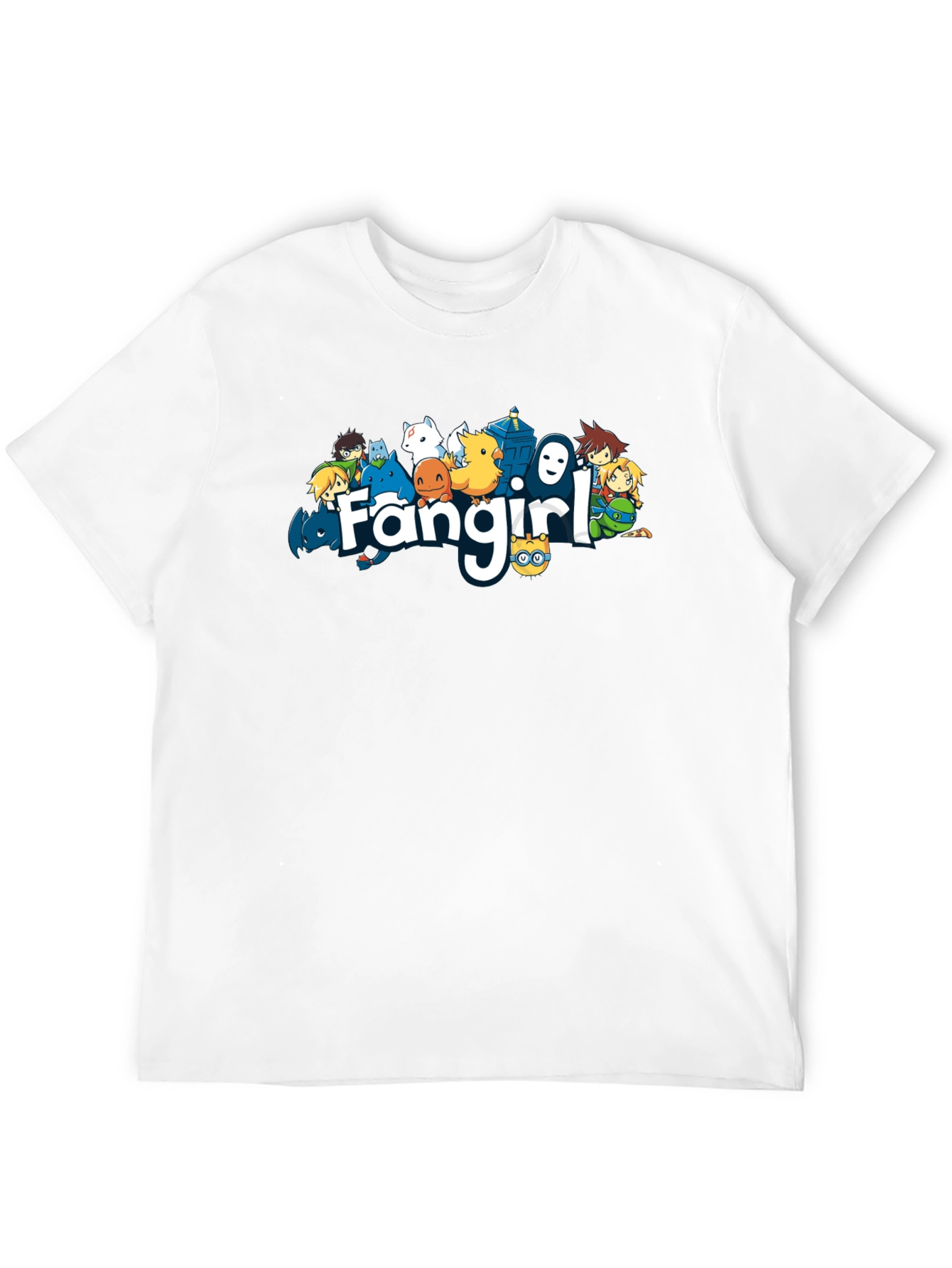 Fangirl Anime Cartoon Black T-Shirt