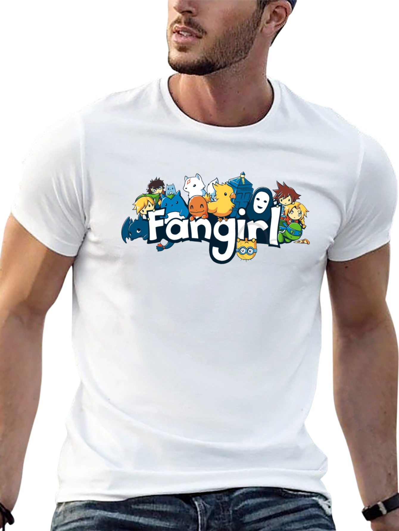 Fangirl Anime Cartoon Black T-Shirt