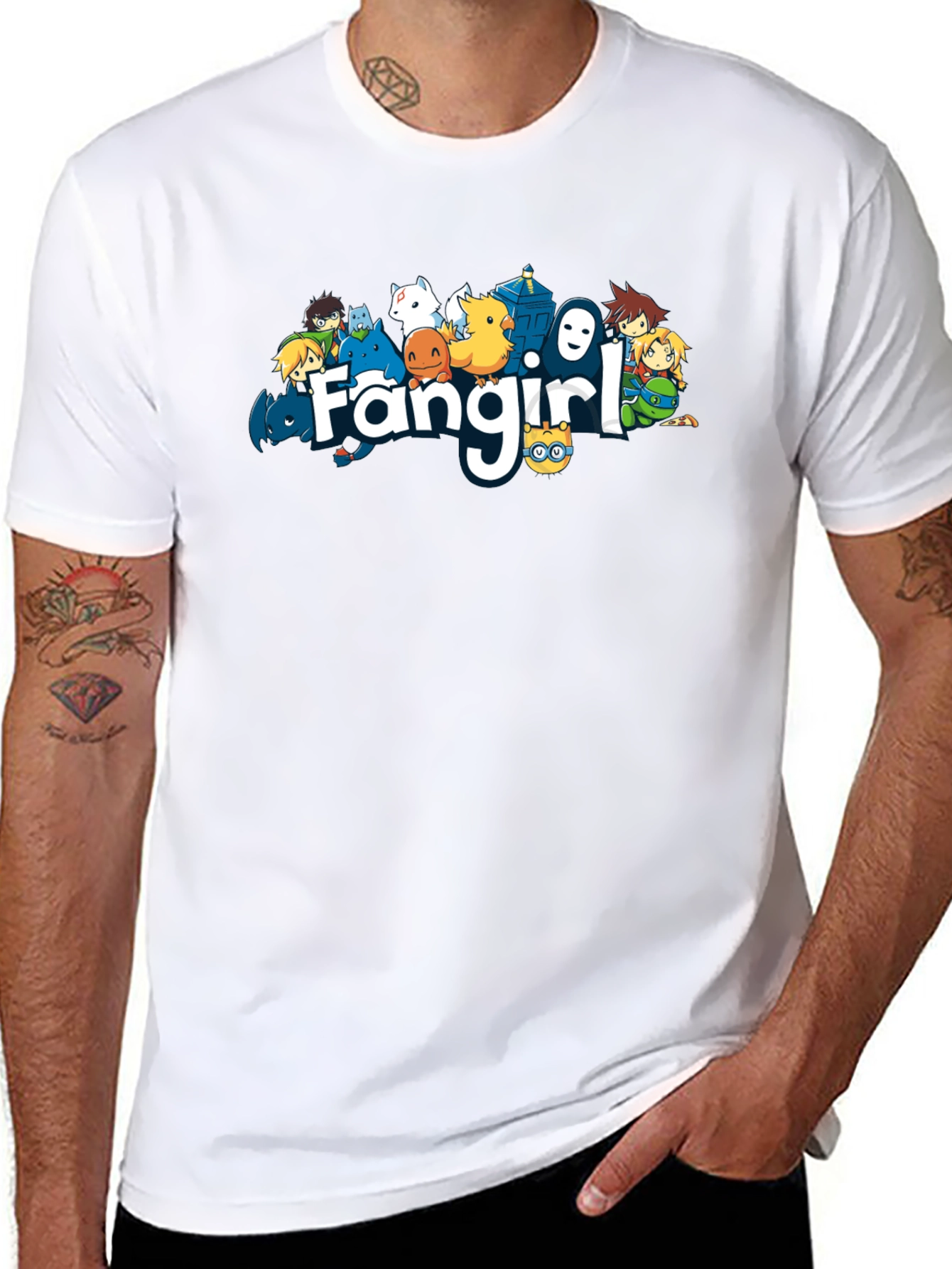 Fangirl Anime Cartoon Black T-Shirt
