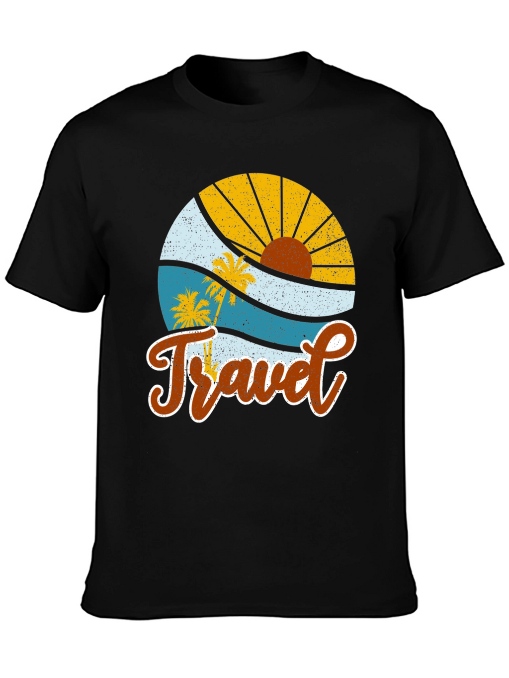 Retro Travel Graphic Tee - Tropical Vacation Shirt