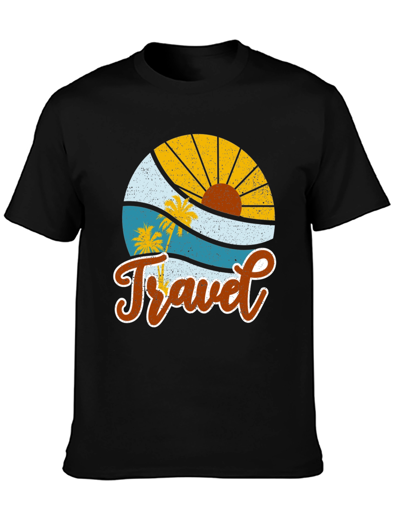Retro Travel Graphic Tee - Tropical Vacation Shirt