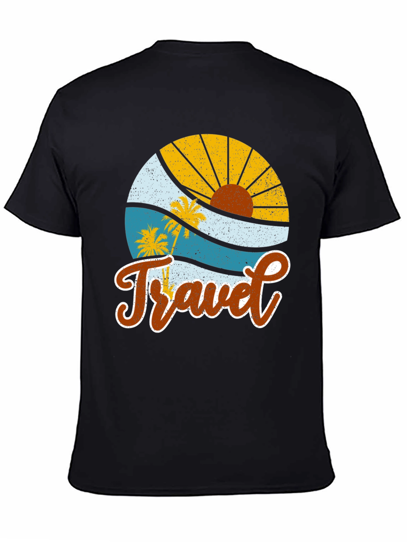 Retro Travel Graphic Tee - Tropical Vacation Shirt