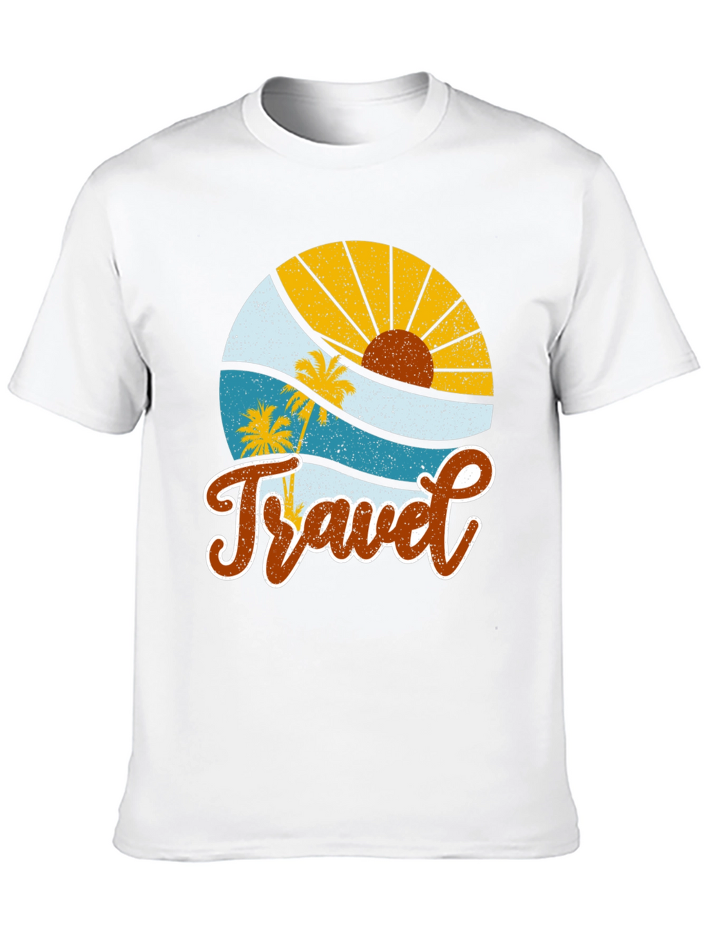 Retro Travel Graphic Tee - Tropical Vacation Shirt