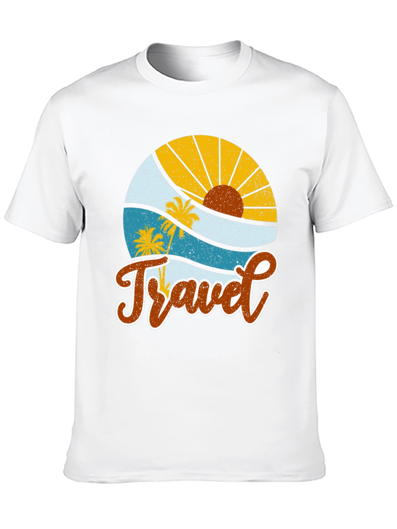 Retro Travel Graphic Tee - Tropical Vacation Shirt
