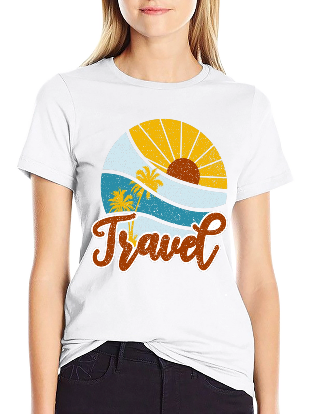 Retro Travel Graphic Tee - Tropical Vacation Shirt
