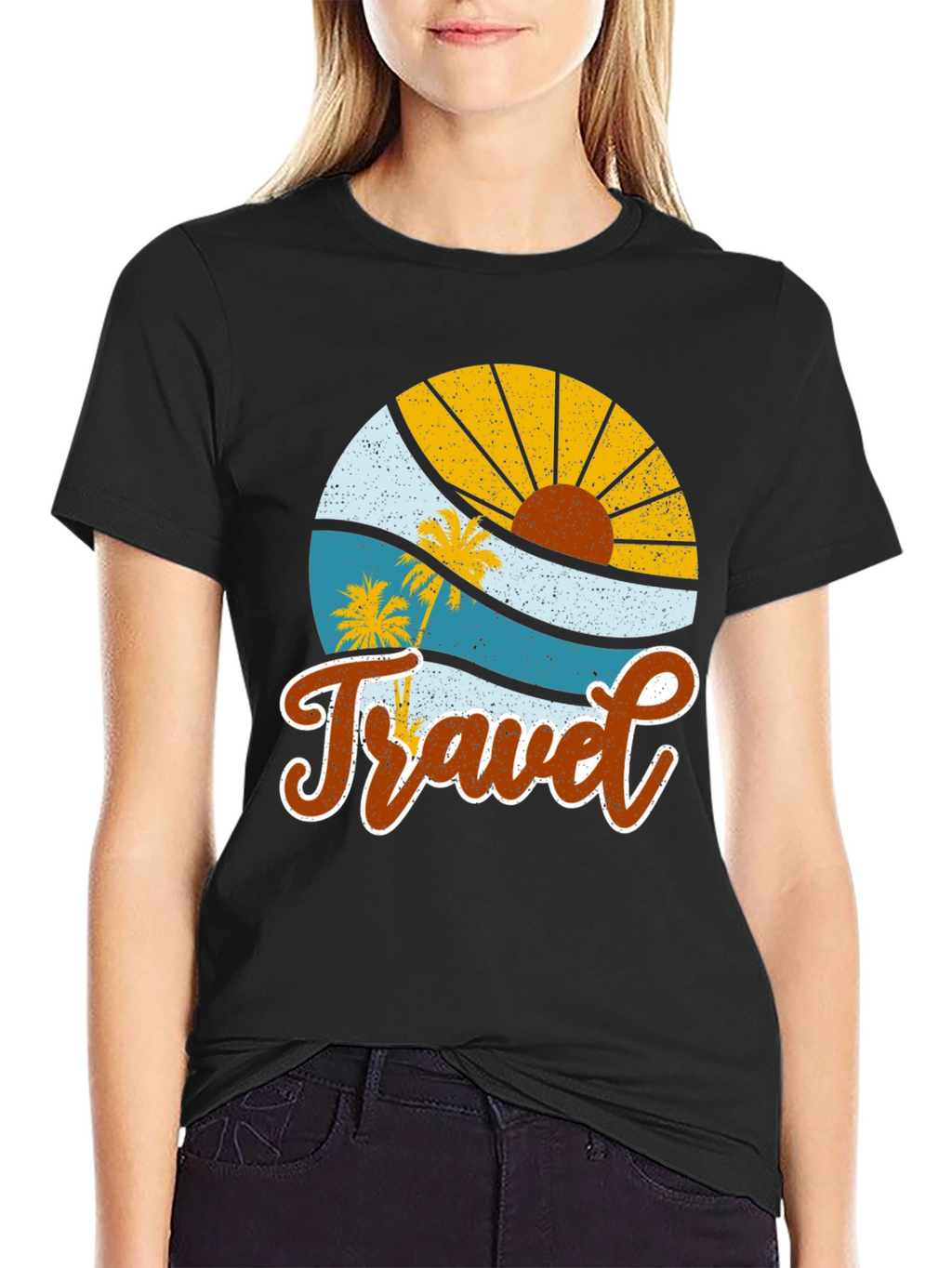 Retro Travel Graphic Tee - Tropical Vacation Shirt