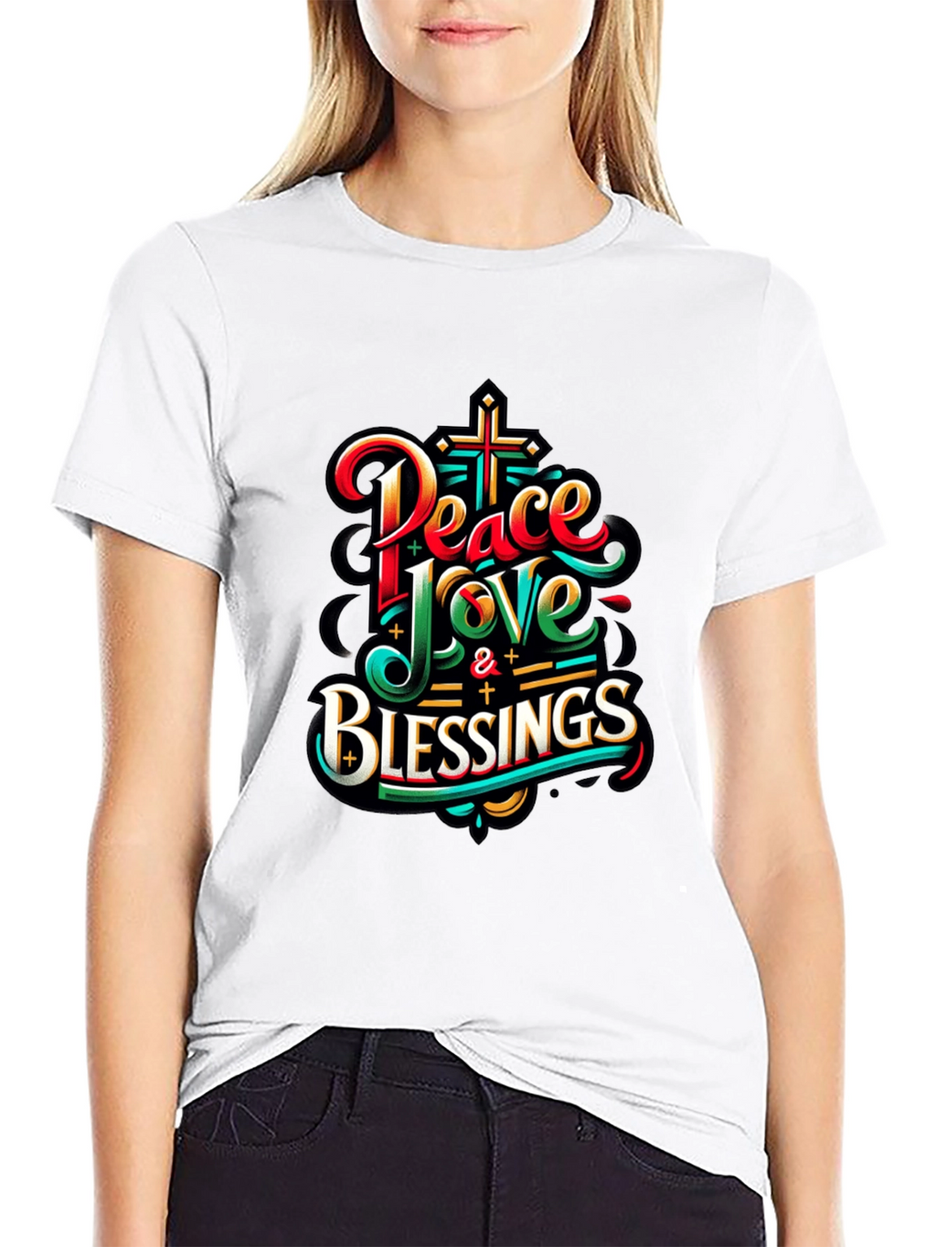 Peace Love & Blessings Graphic T-Shirt