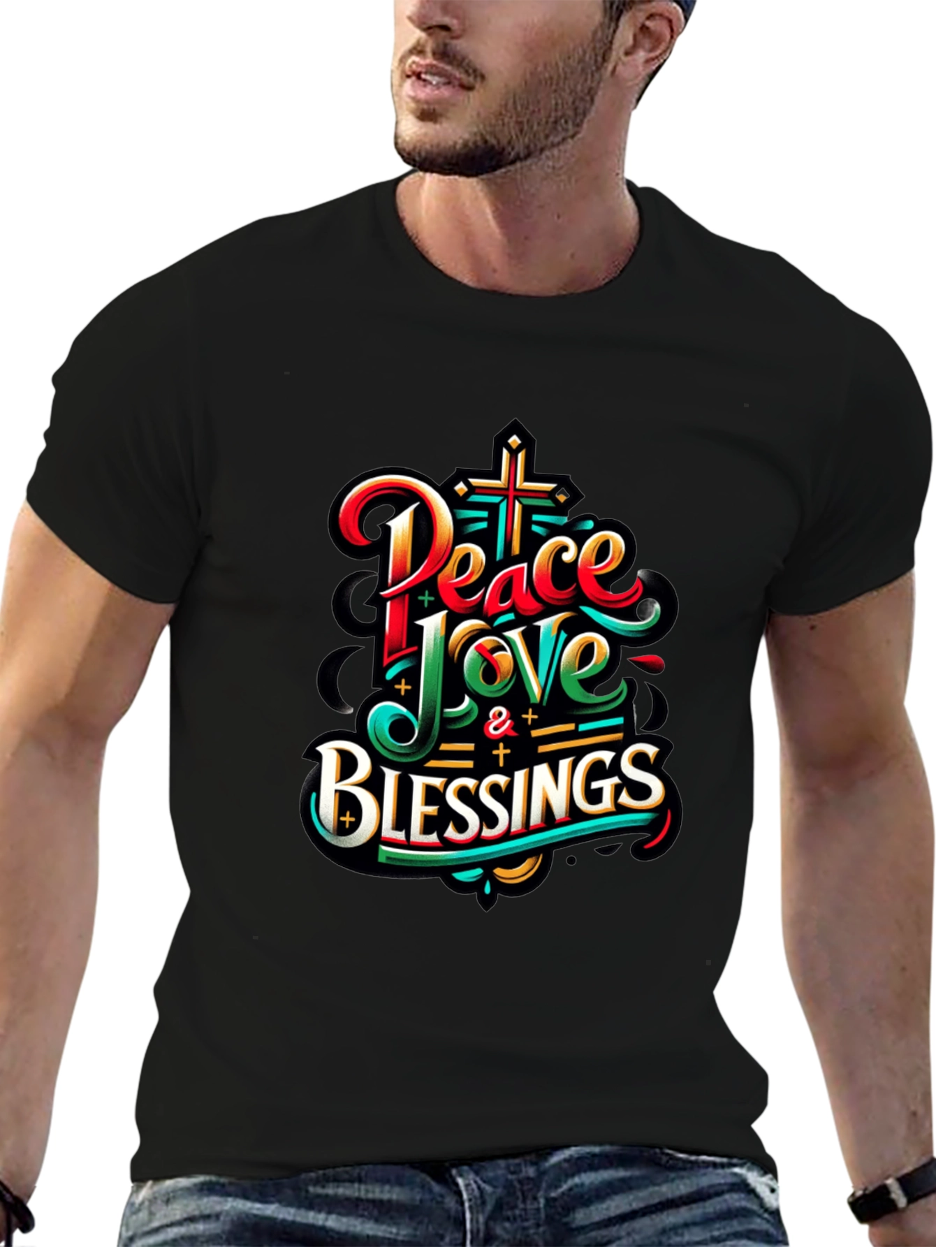 Peace Love & Blessings Graphic T-Shirt