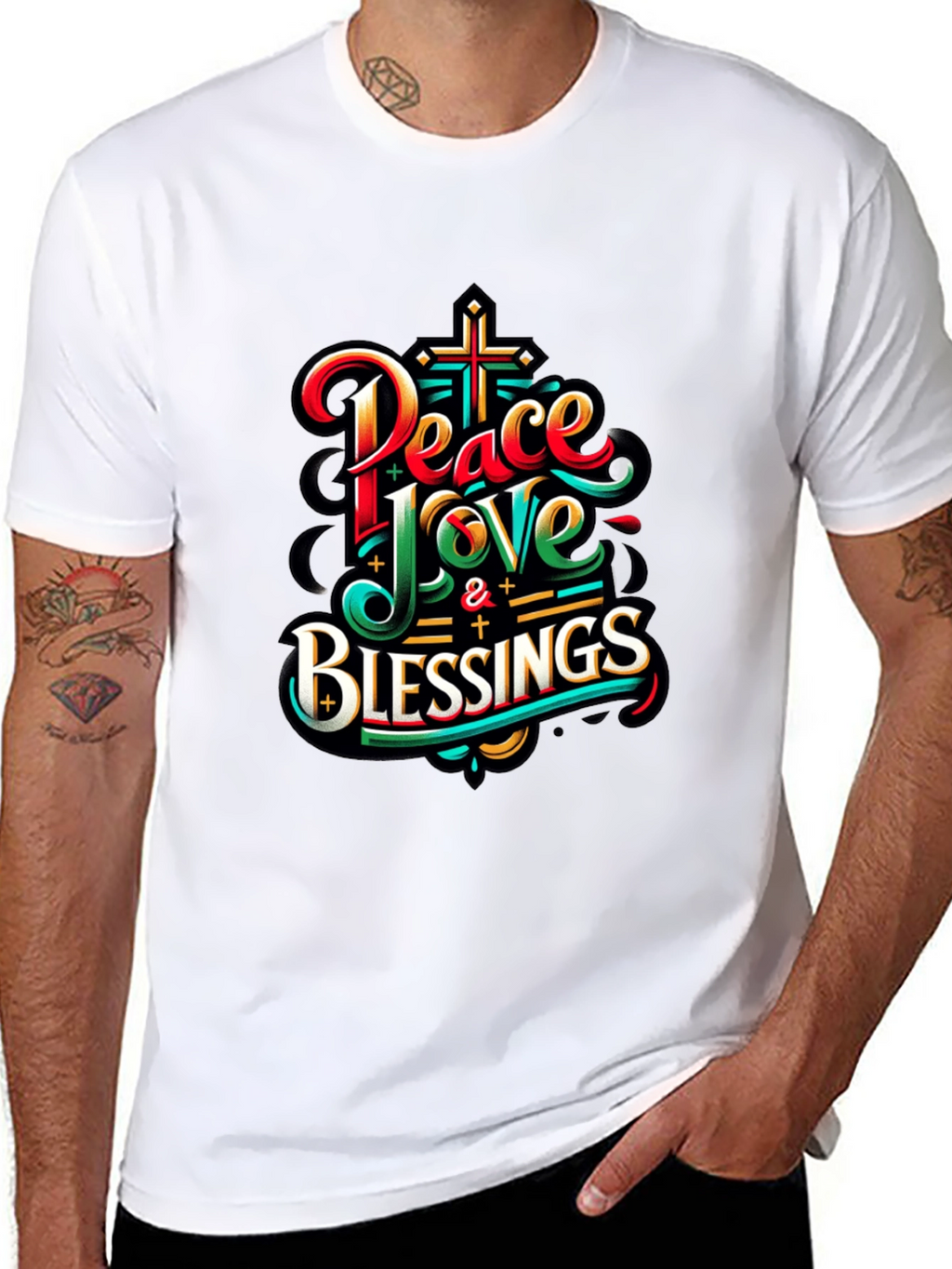 Peace Love & Blessings Graphic T-Shirt