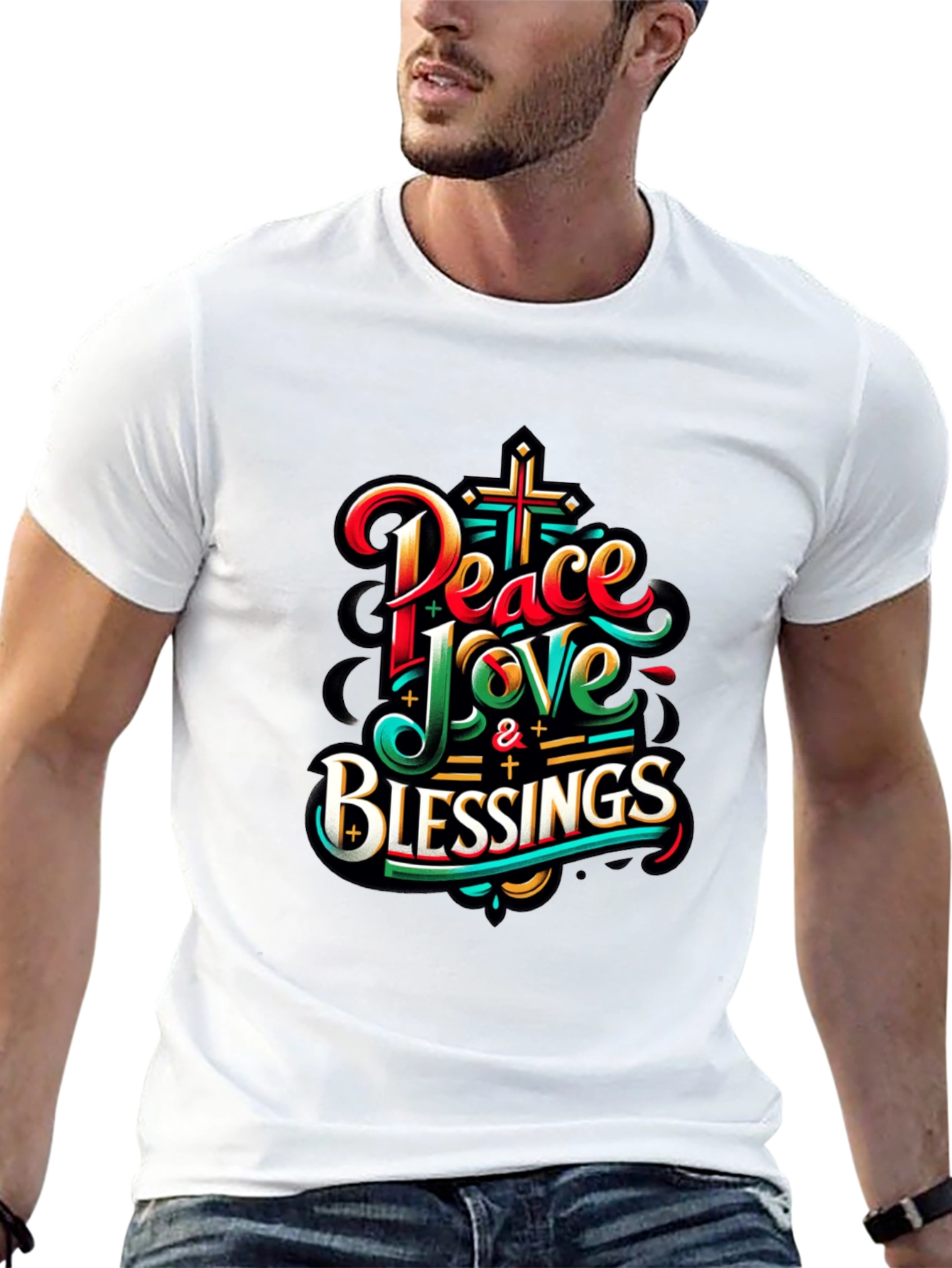 Peace Love & Blessings Graphic T-Shirt