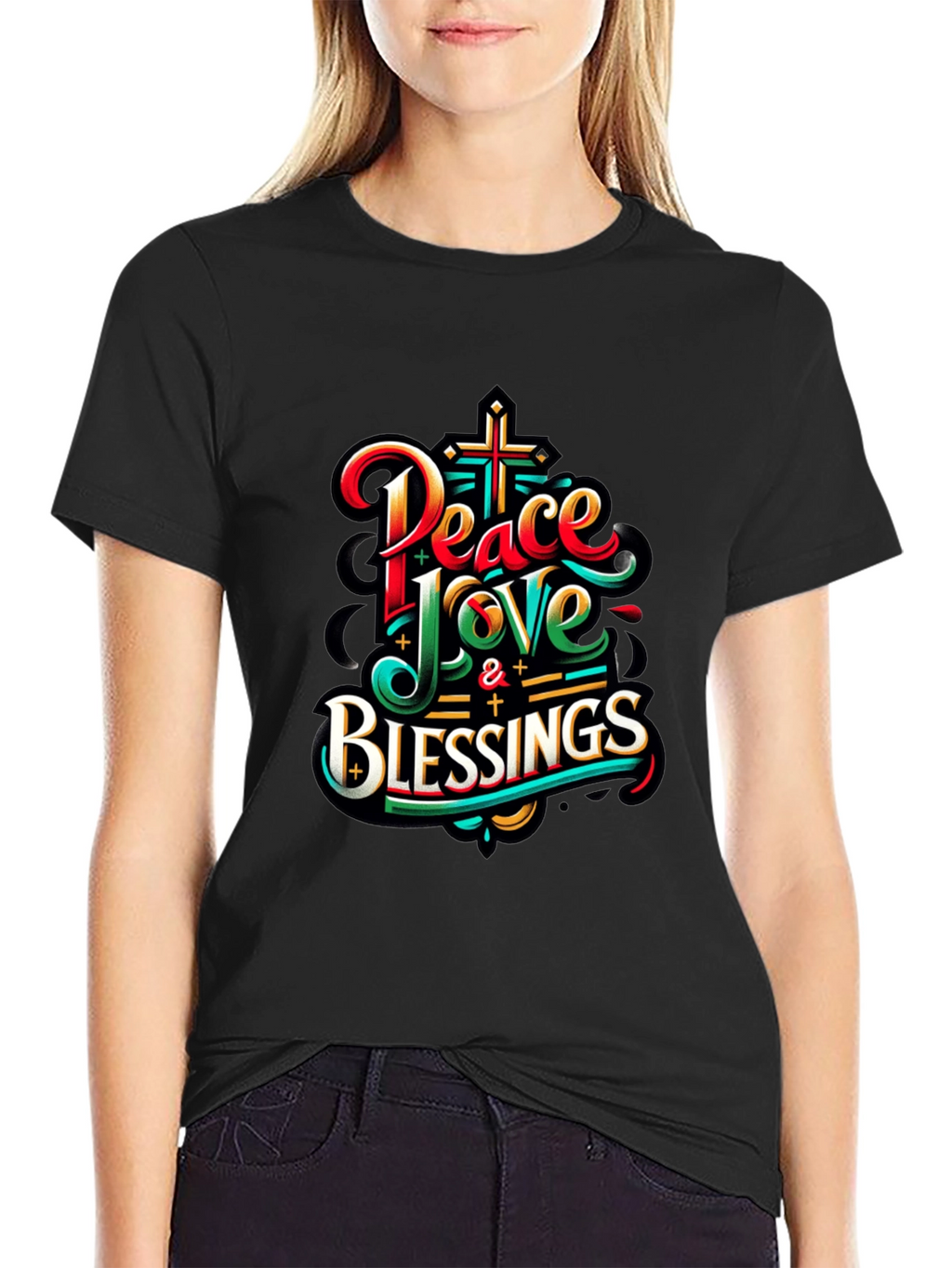 Peace Love & Blessings Graphic T-Shirt