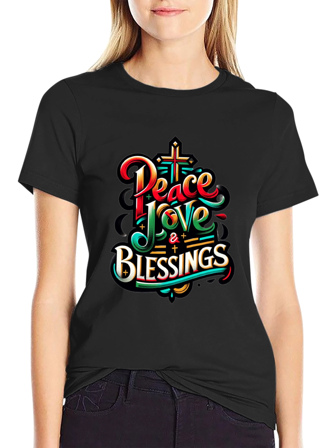 Peace Love & Blessings Graphic T-Shirt