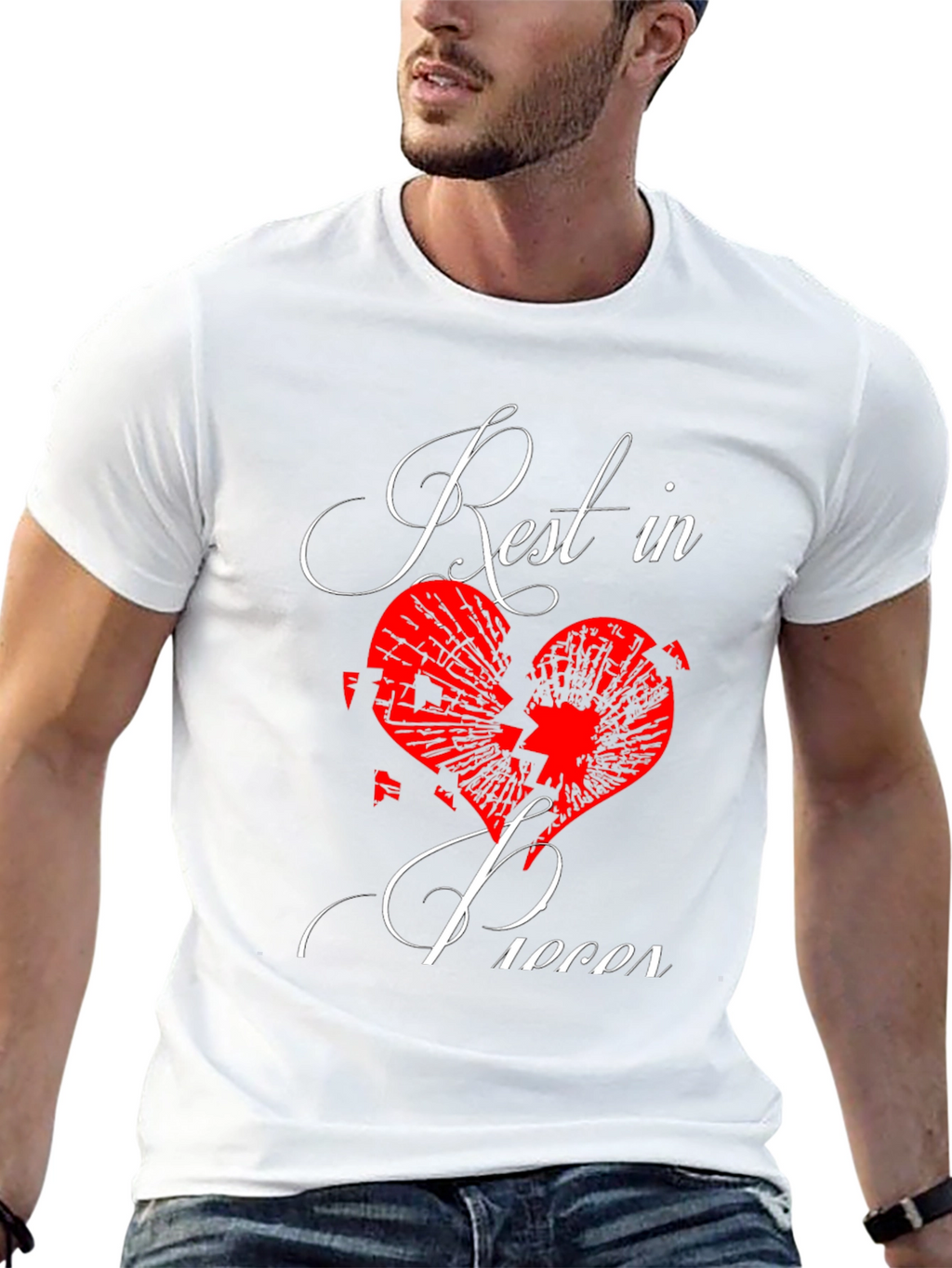 Rest in Pieces Broken Heart Graphic Tee