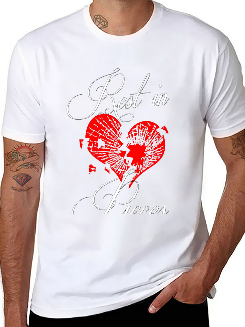 Rest in Pieces Broken Heart Graphic Tee