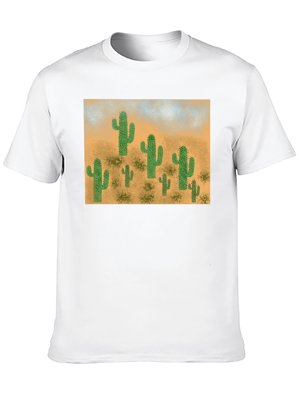 Cactus Desert Scene Graphic Tee - Black