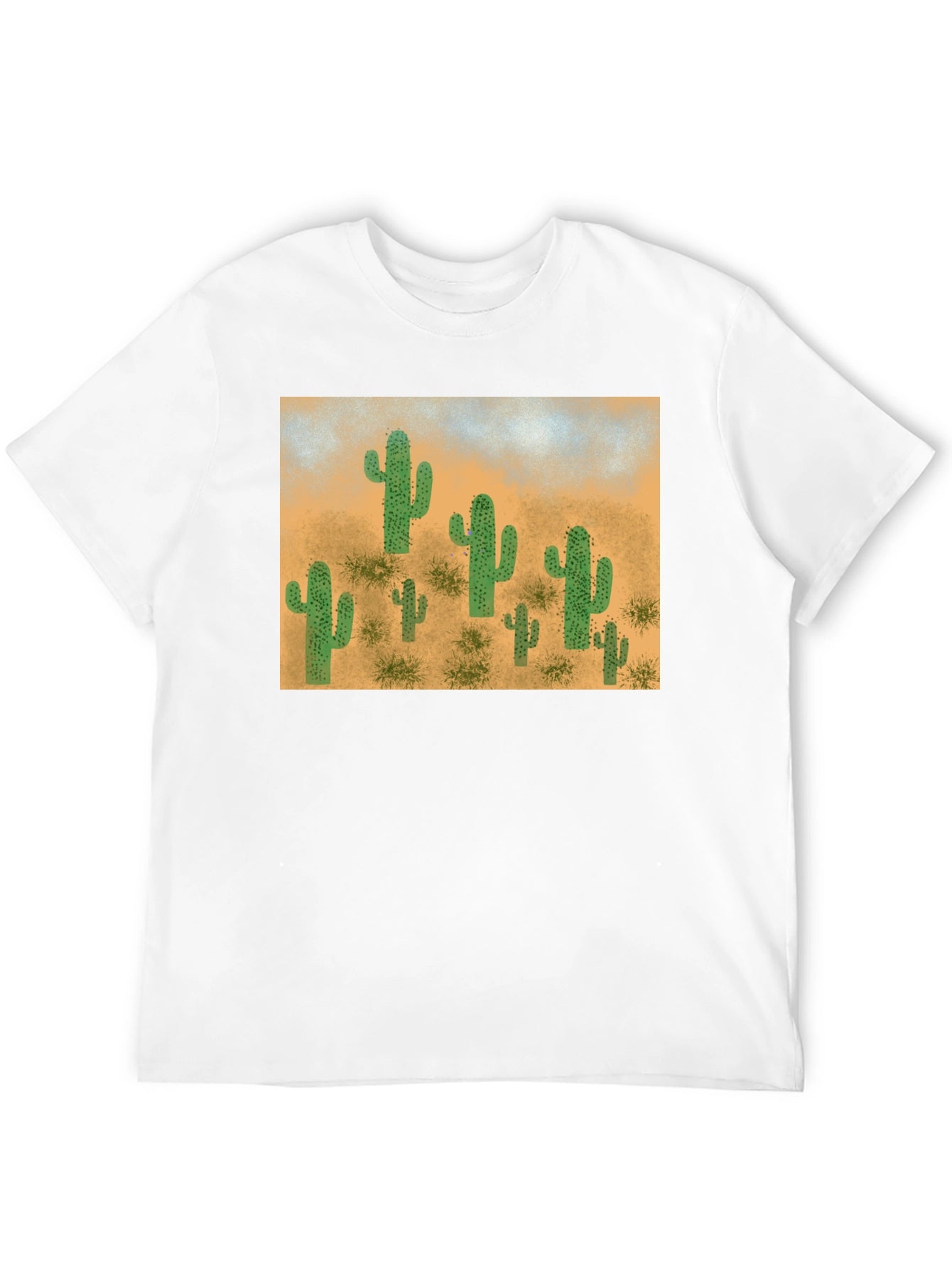 Cactus Desert Scene Graphic Tee - Black