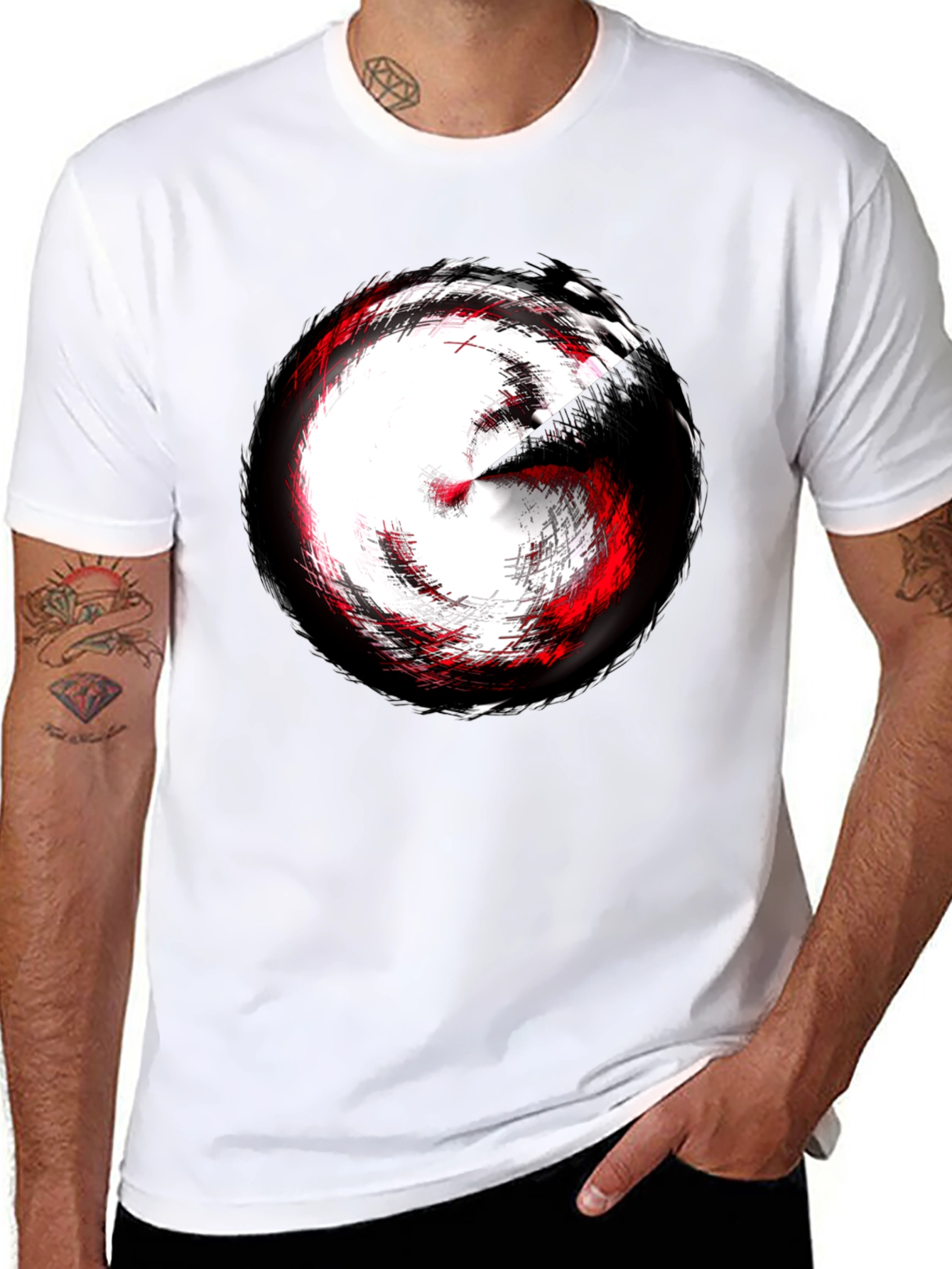Abstract Swirl Graphic Tee - Modern Style