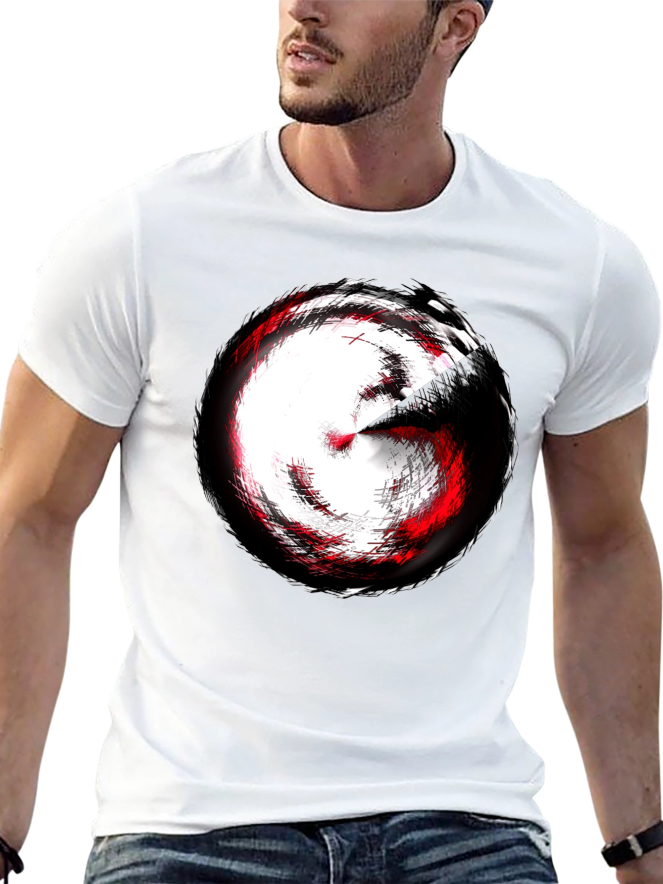 Abstract Swirl Graphic Tee - Modern Style