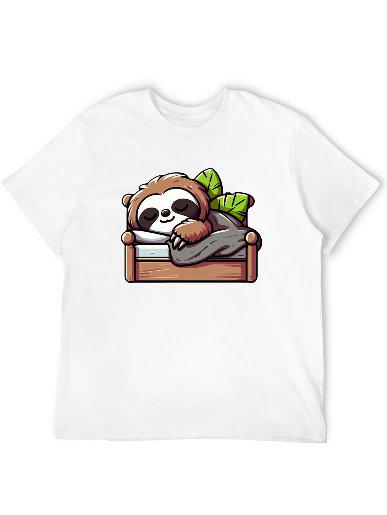 Sleeping Sloth Graphic Tee - Black Cotton Comfort