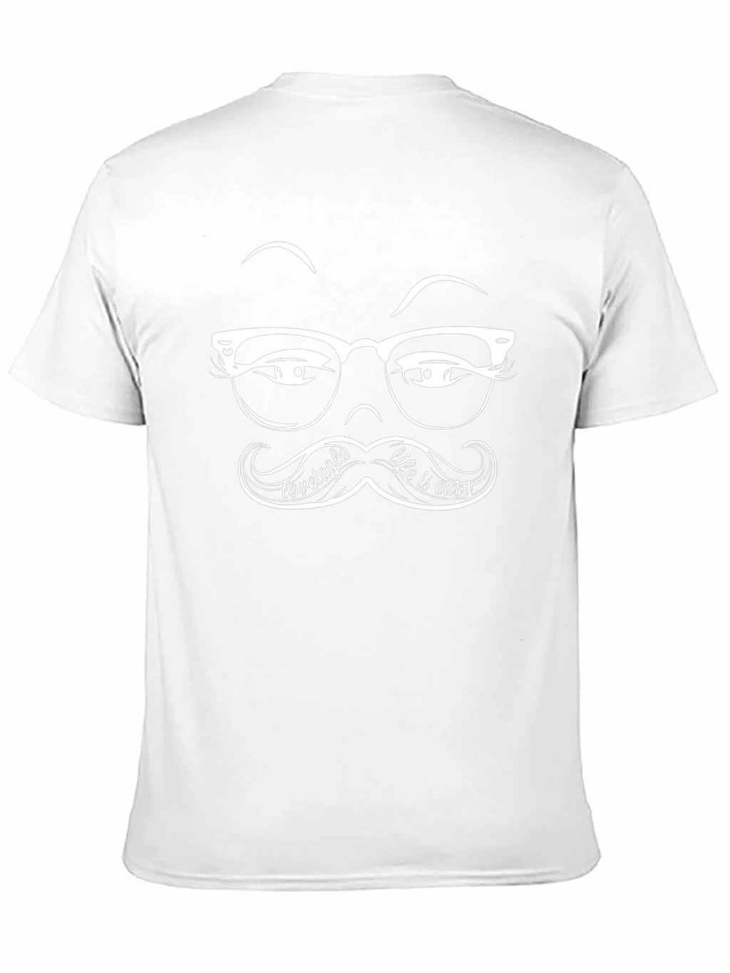 Funny Moustache Glasses Graphic Black T-Shirt