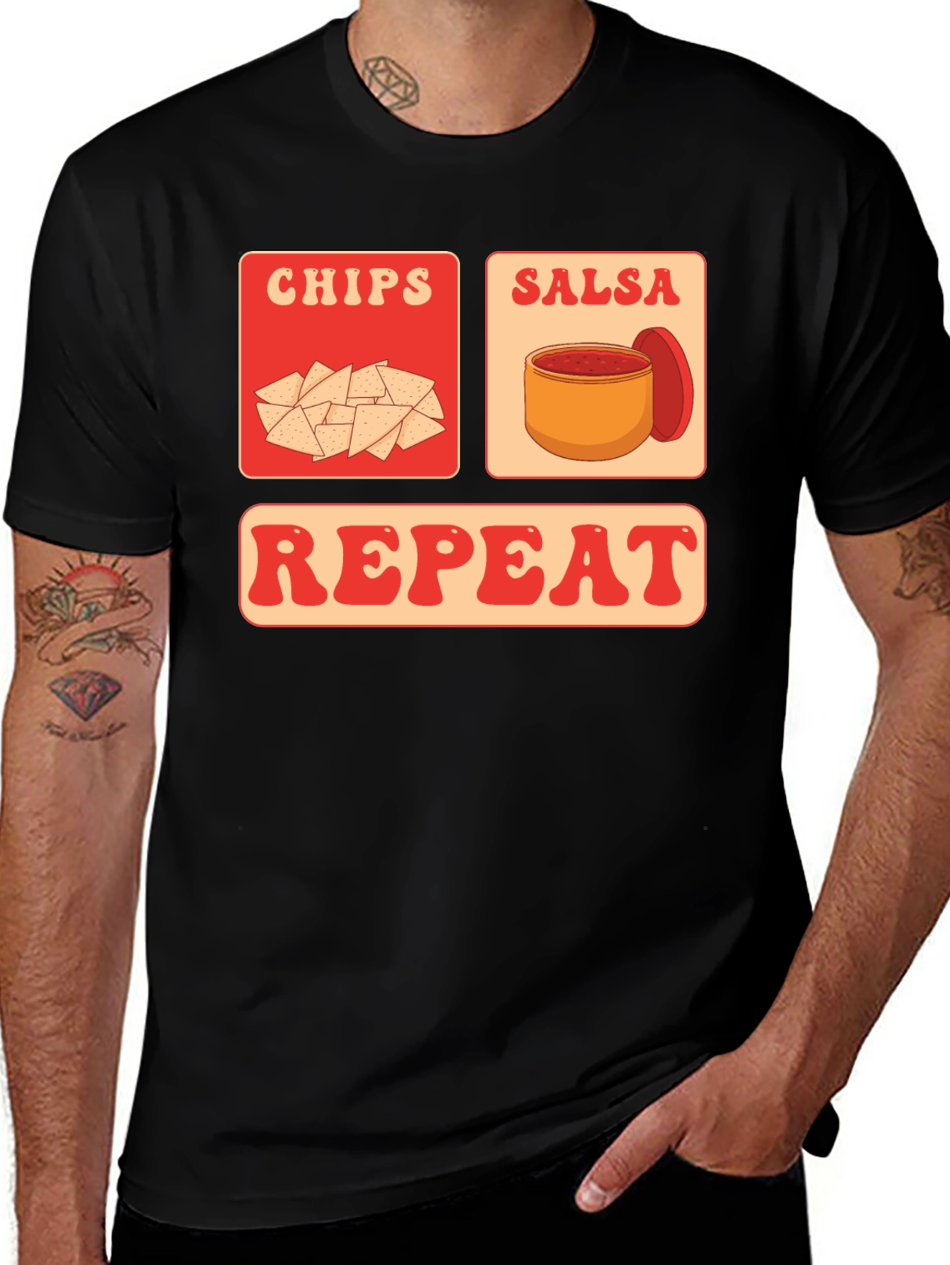 Chips Salsa Repeat Graphic Tee
