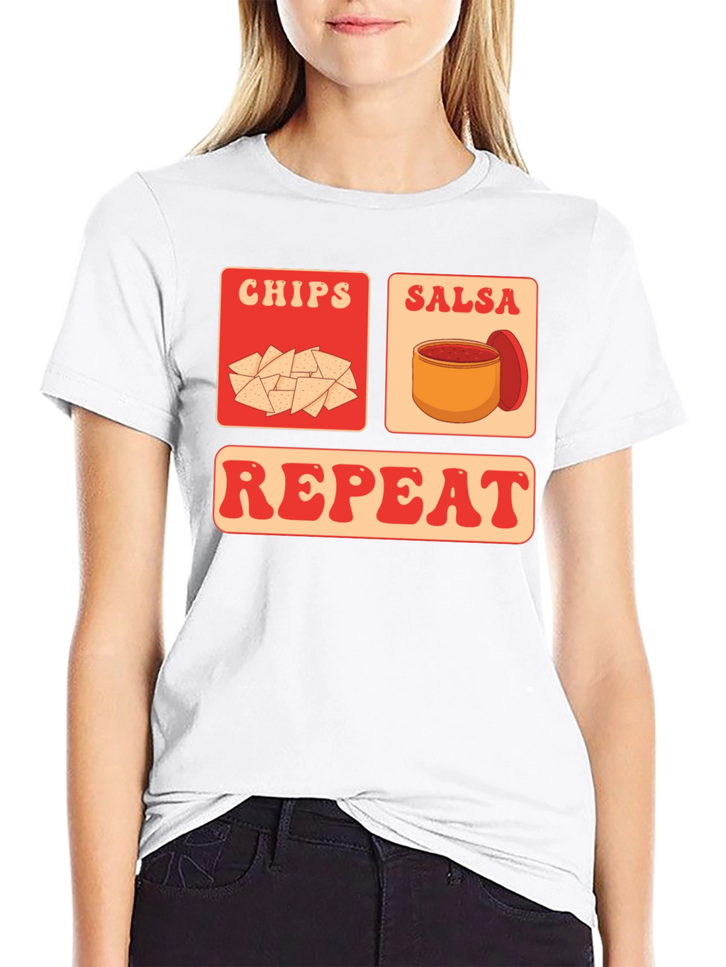 Chips Salsa Repeat Graphic Tee