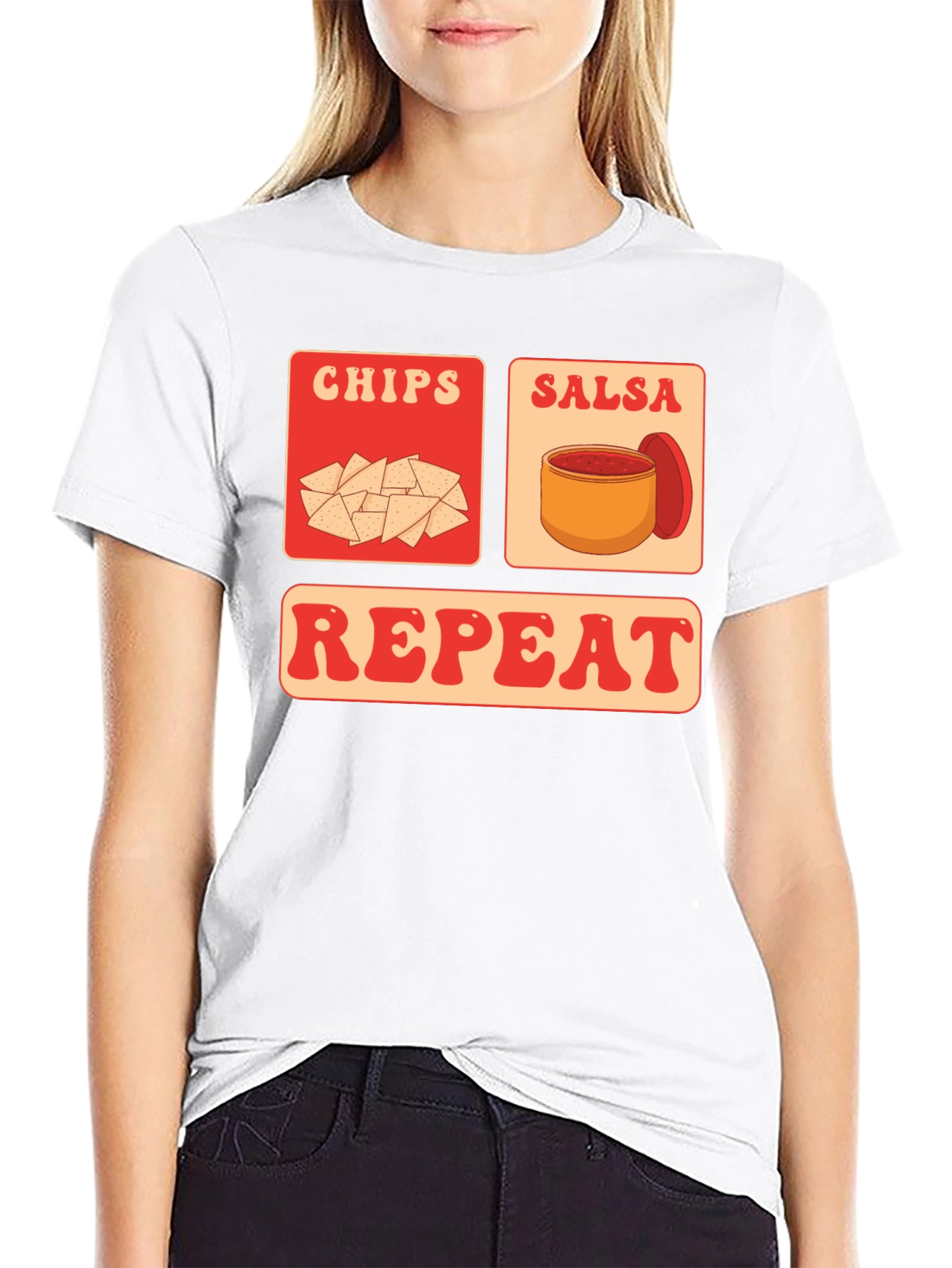 Chips Salsa Repeat Graphic Tee