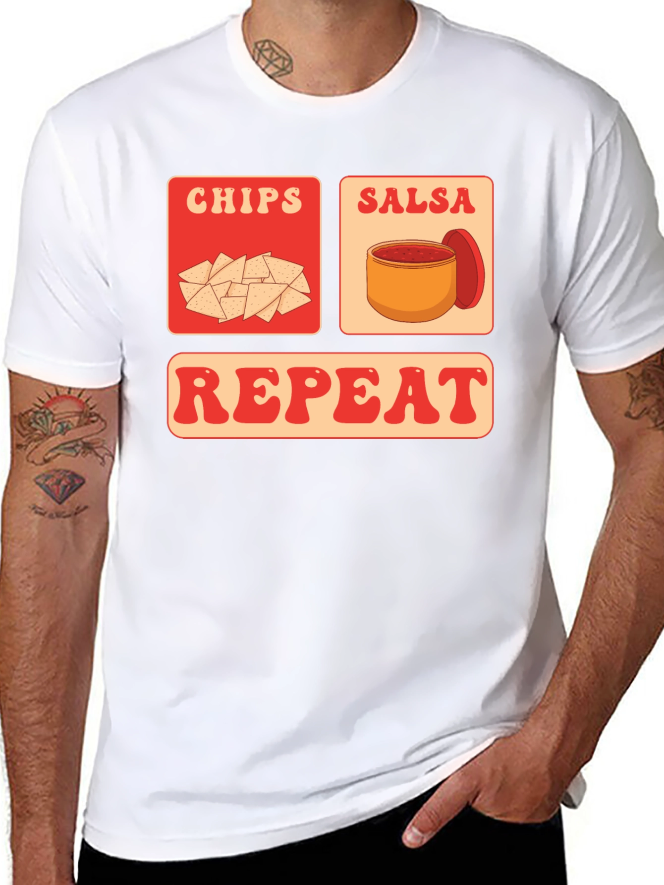 Chips Salsa Repeat Graphic Tee