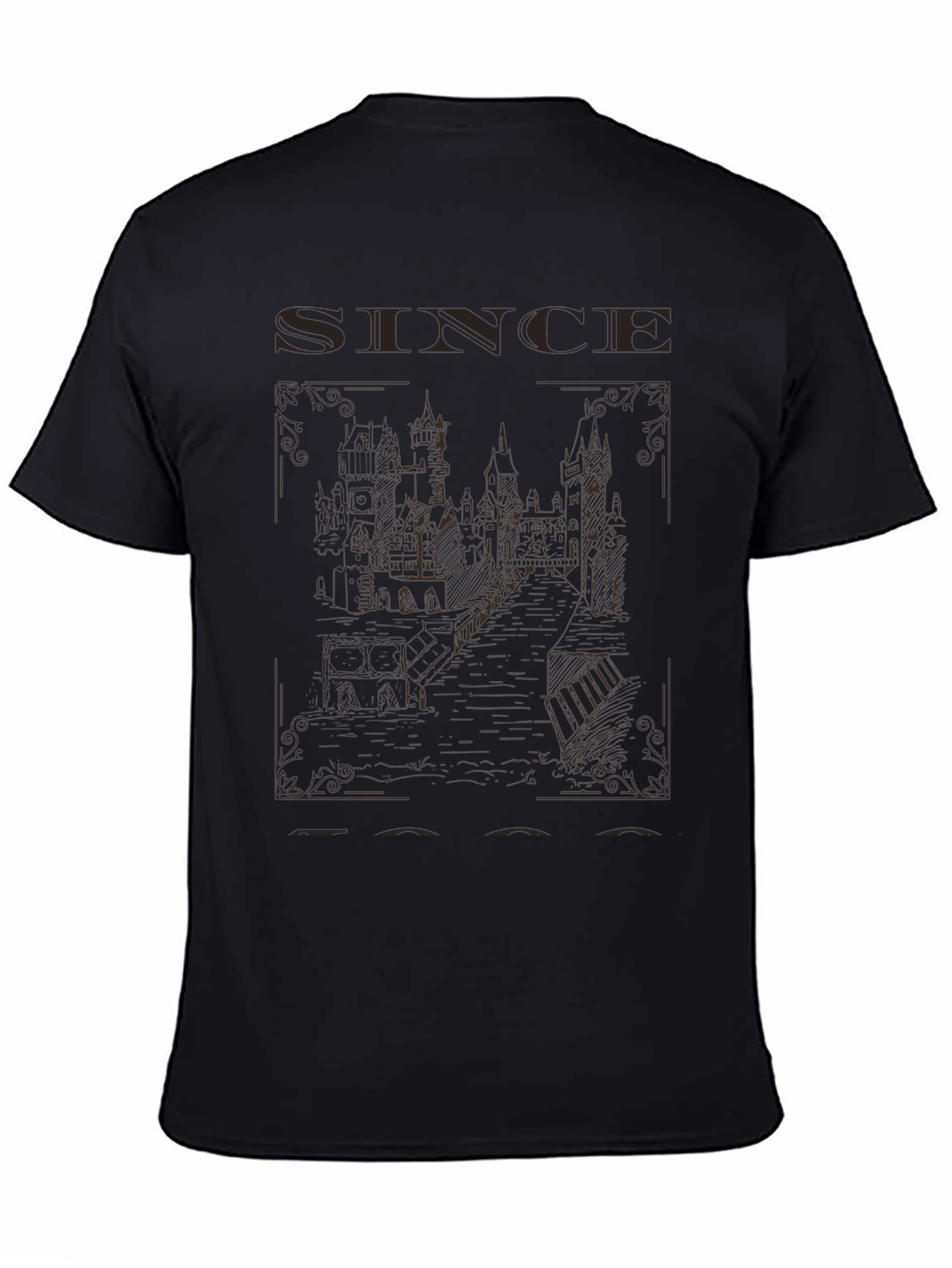 Vintage Castle Graphic Tee - Black