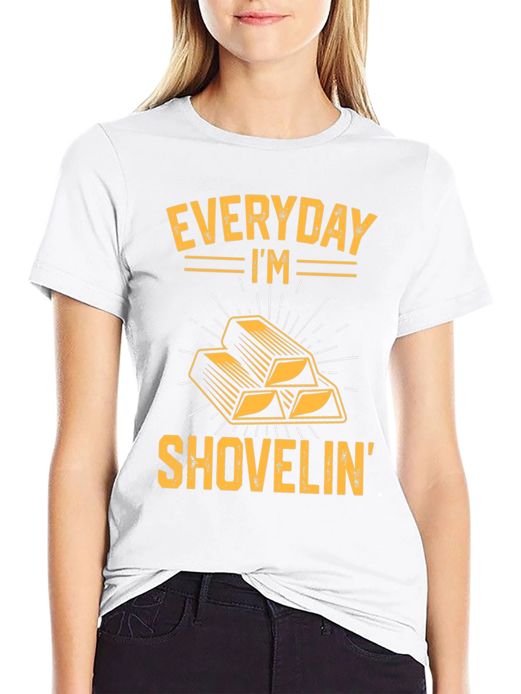 Everyday Im Shovelin Gold Bar Graphic T-Shirt