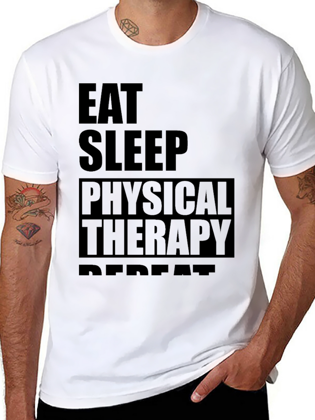 Eat Sleep Physical Therapy Repeat Black T-Shirt