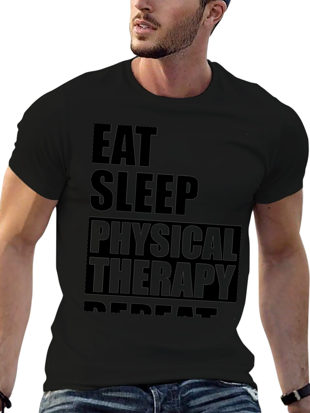 Eat Sleep Physical Therapy Repeat Black T-Shirt