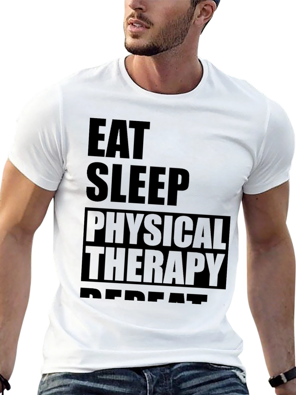 Eat Sleep Physical Therapy Repeat Black T-Shirt