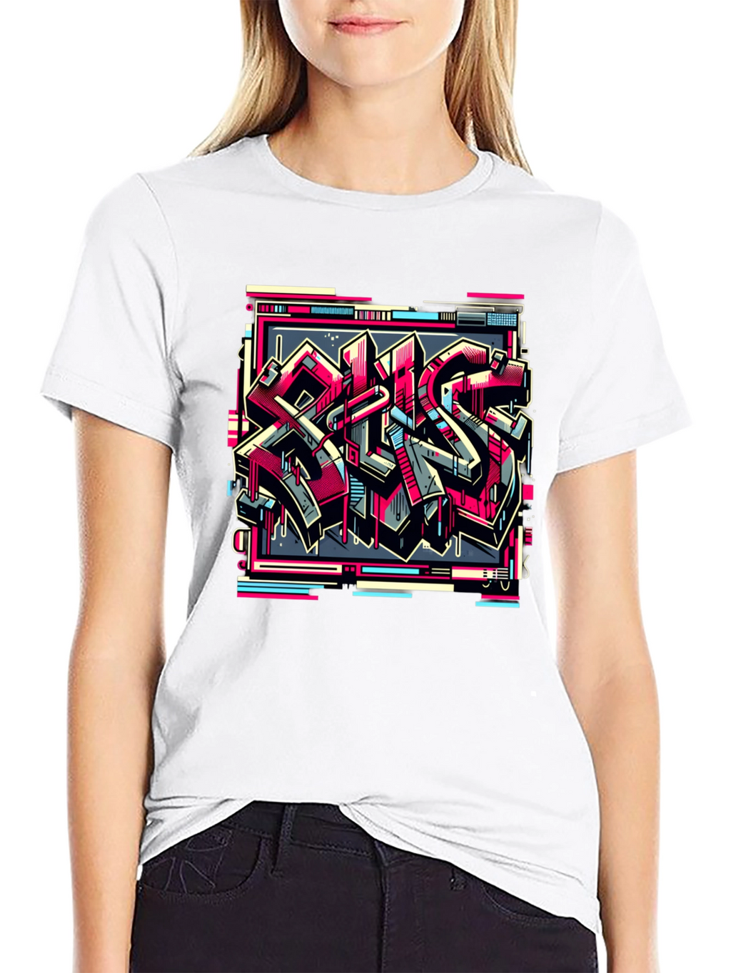 Urban Graffiti Graphic Tee - Street Style Black T-Shirt