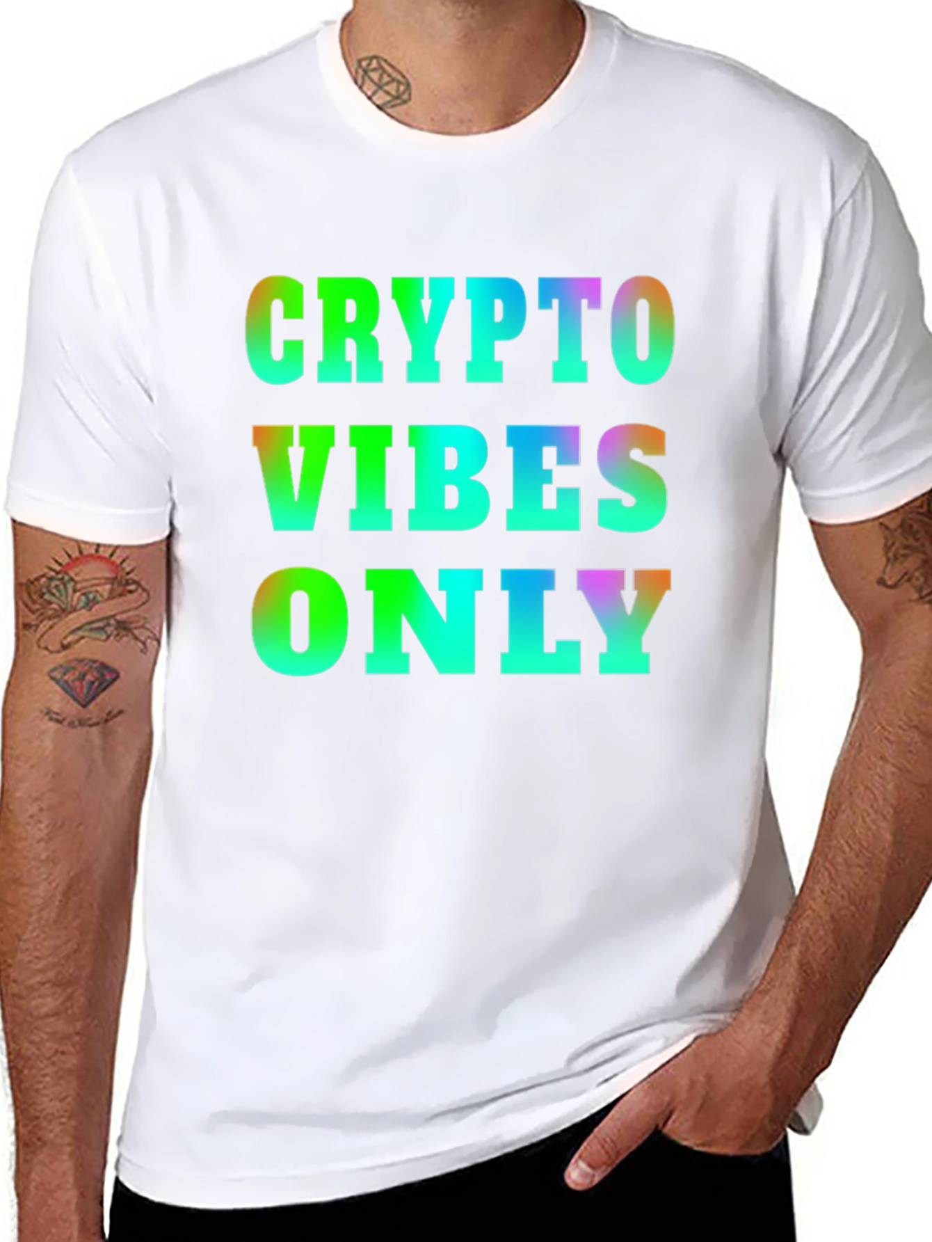 Crypto Vibes Only T-Shirt - Colorful Graphic Tee