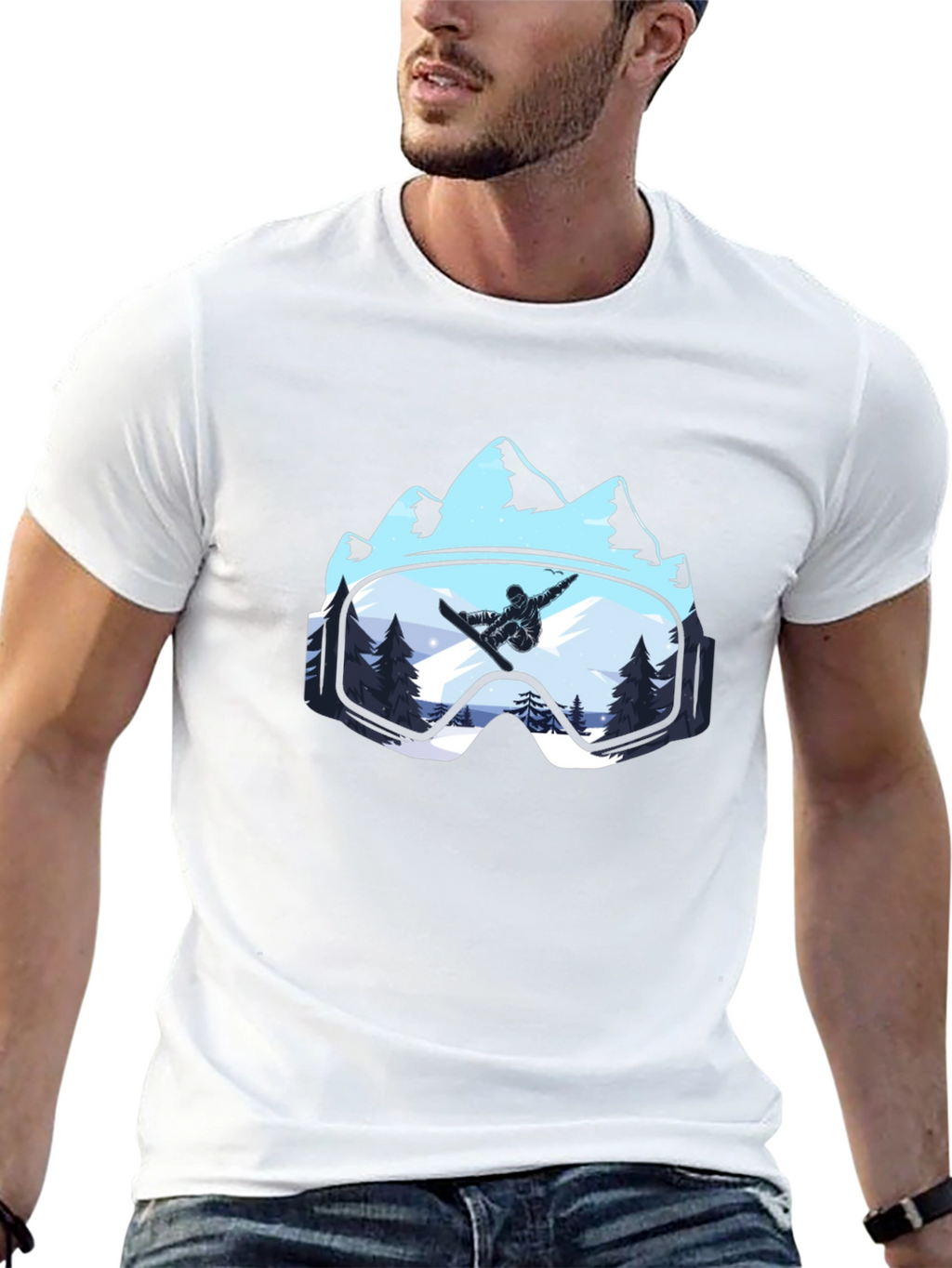 Snowboarder Mountain Goggles T-Shirt