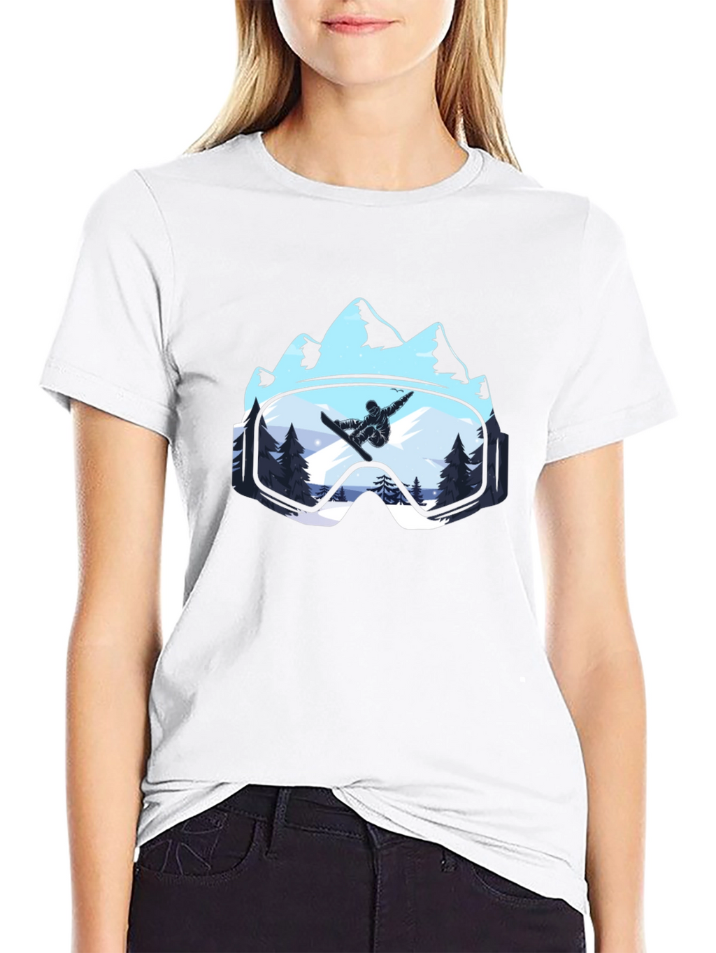 Snowboarder Mountain Goggles T-Shirt