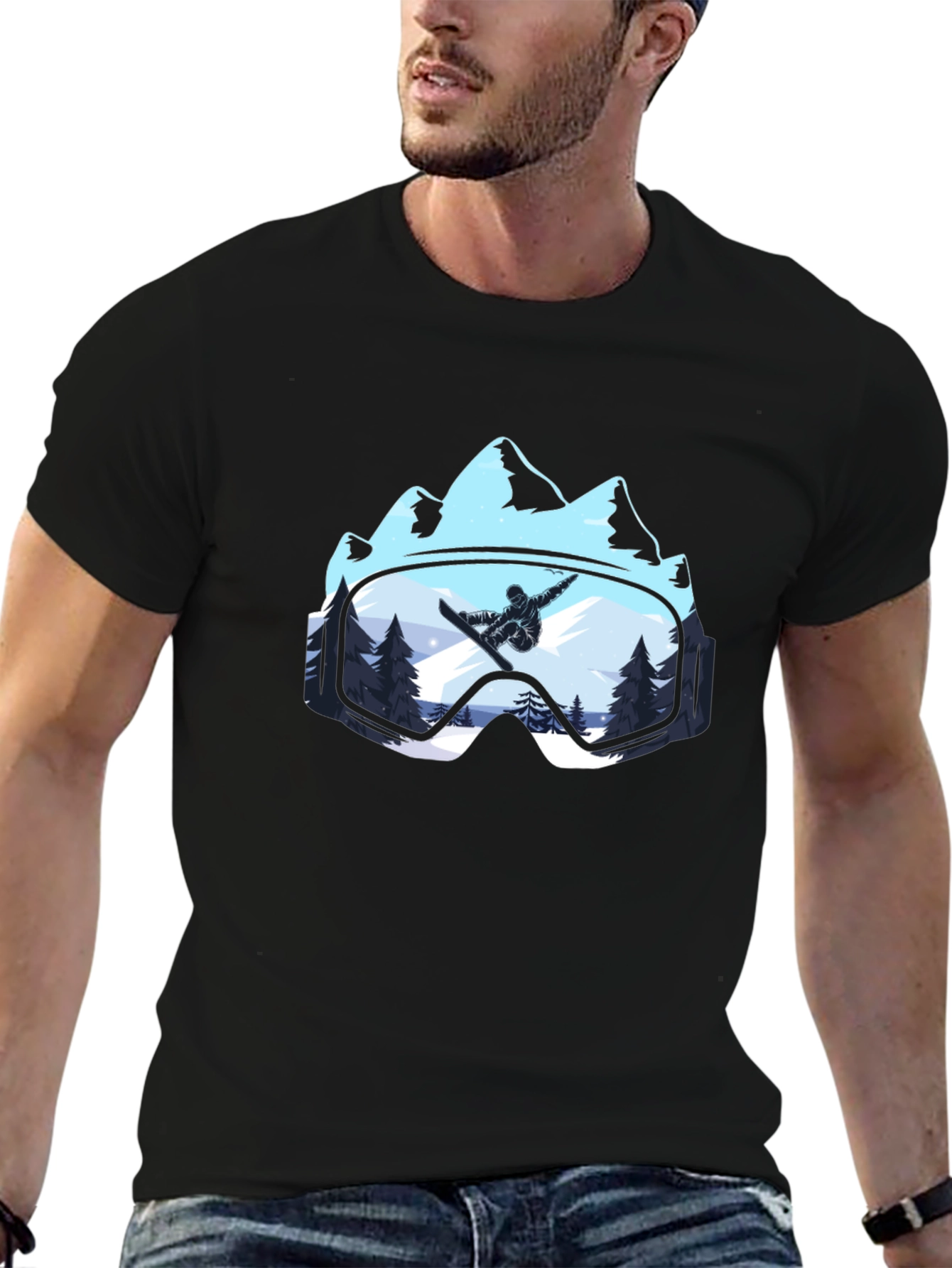 Snowboarder Mountain Goggles T-Shirt
