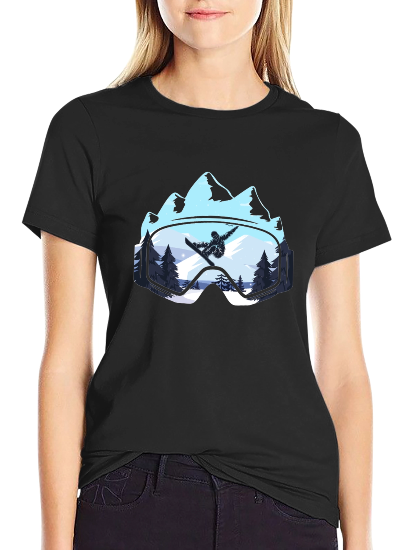 Snowboarder Mountain Goggles T-Shirt