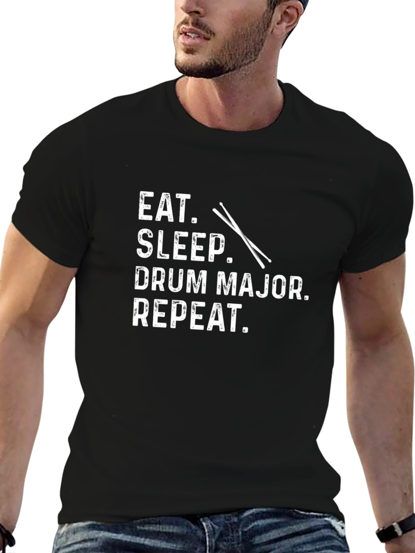 Eat Sleep Drum Major Repeat Graphic Tee