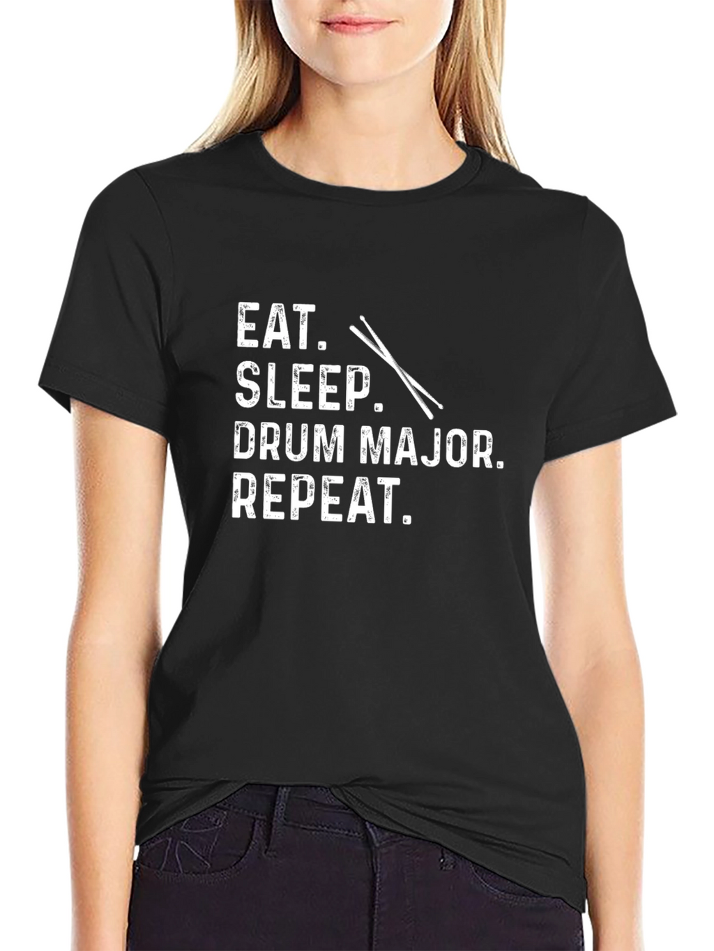 Eat Sleep Drum Major Repeat Graphic Tee