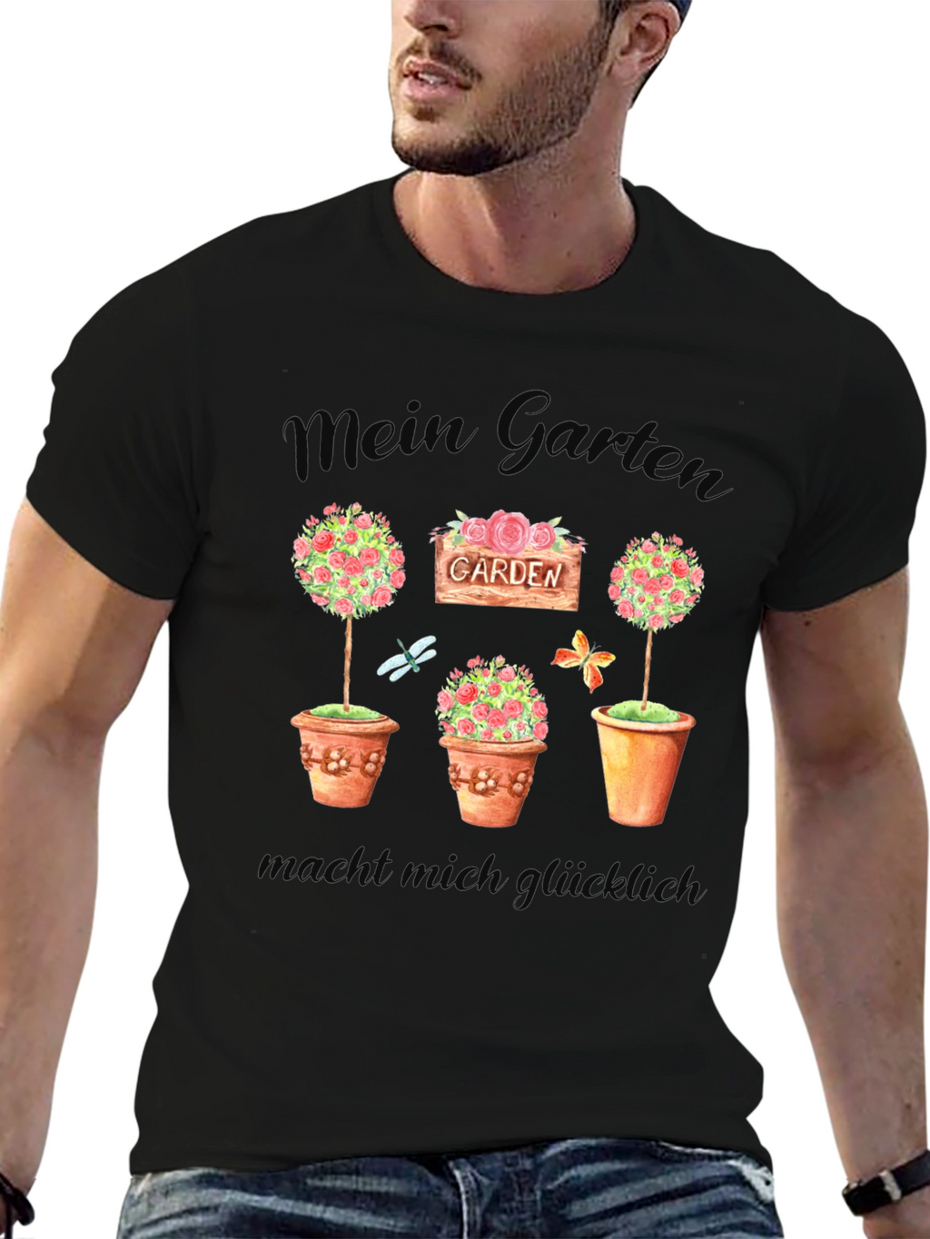 Mein Garten Makes Me Happy T-Shirt - Gardener Gift