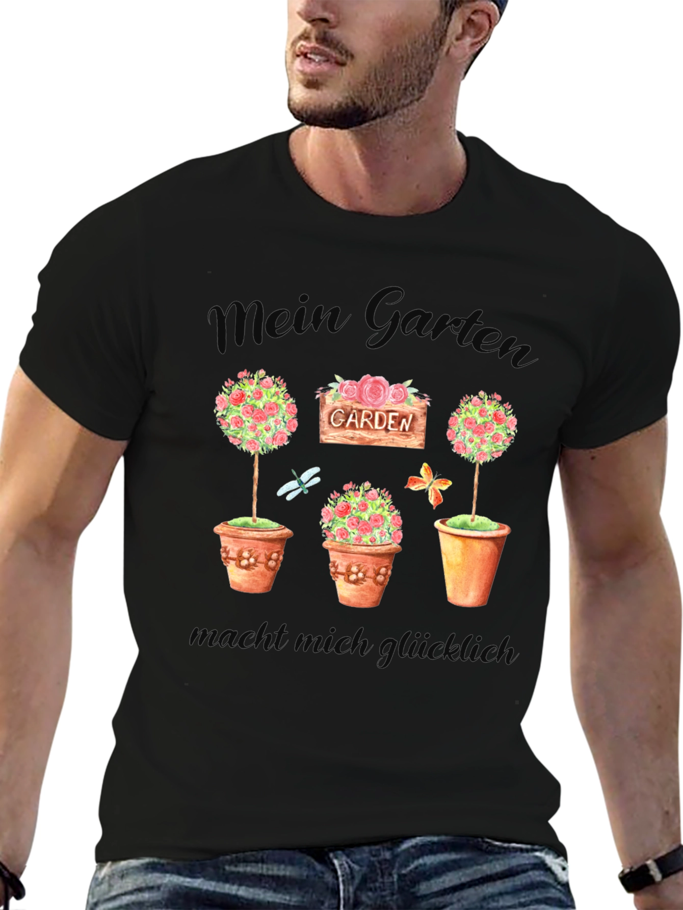 Mein Garten Makes Me Happy T-Shirt - Gardener Gift