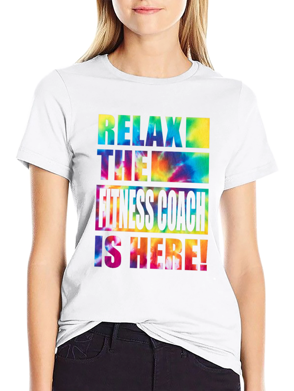 Relax Fitness Coach Tie Dye Graphic Tee