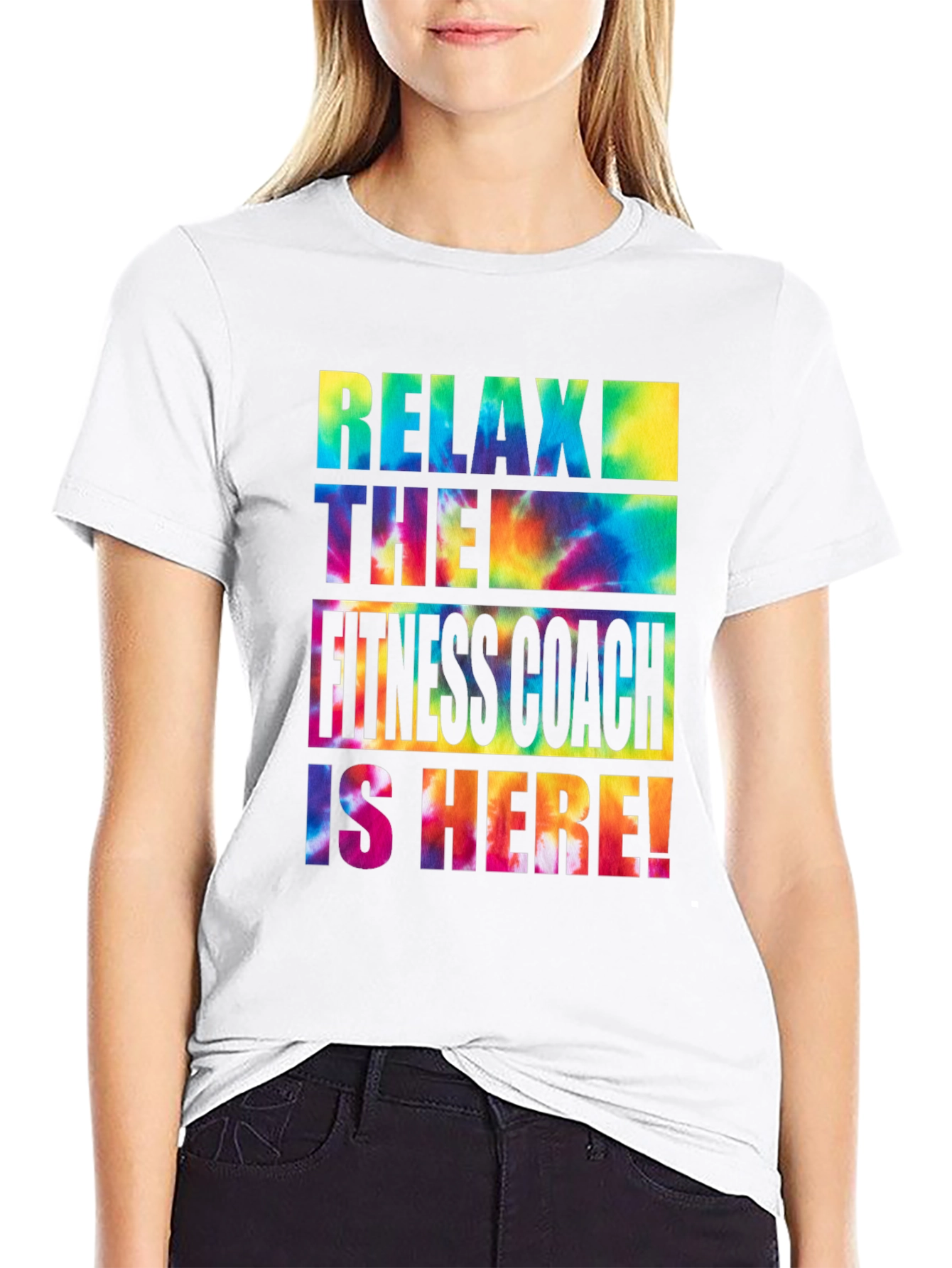 Relax Fitness Coach Tie Dye Graphic Tee
