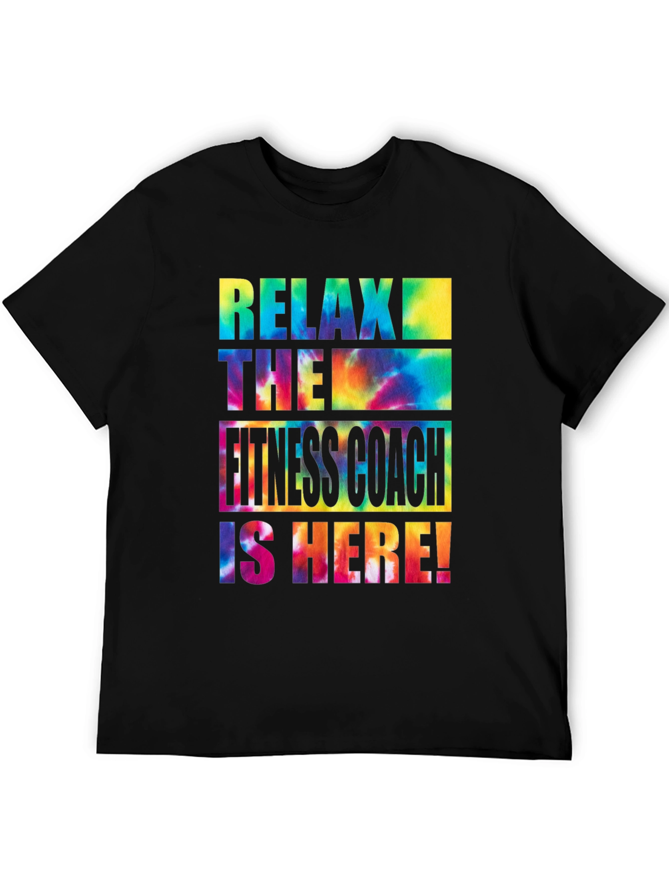 Relax Fitness Coach Tie Dye Graphic Tee
