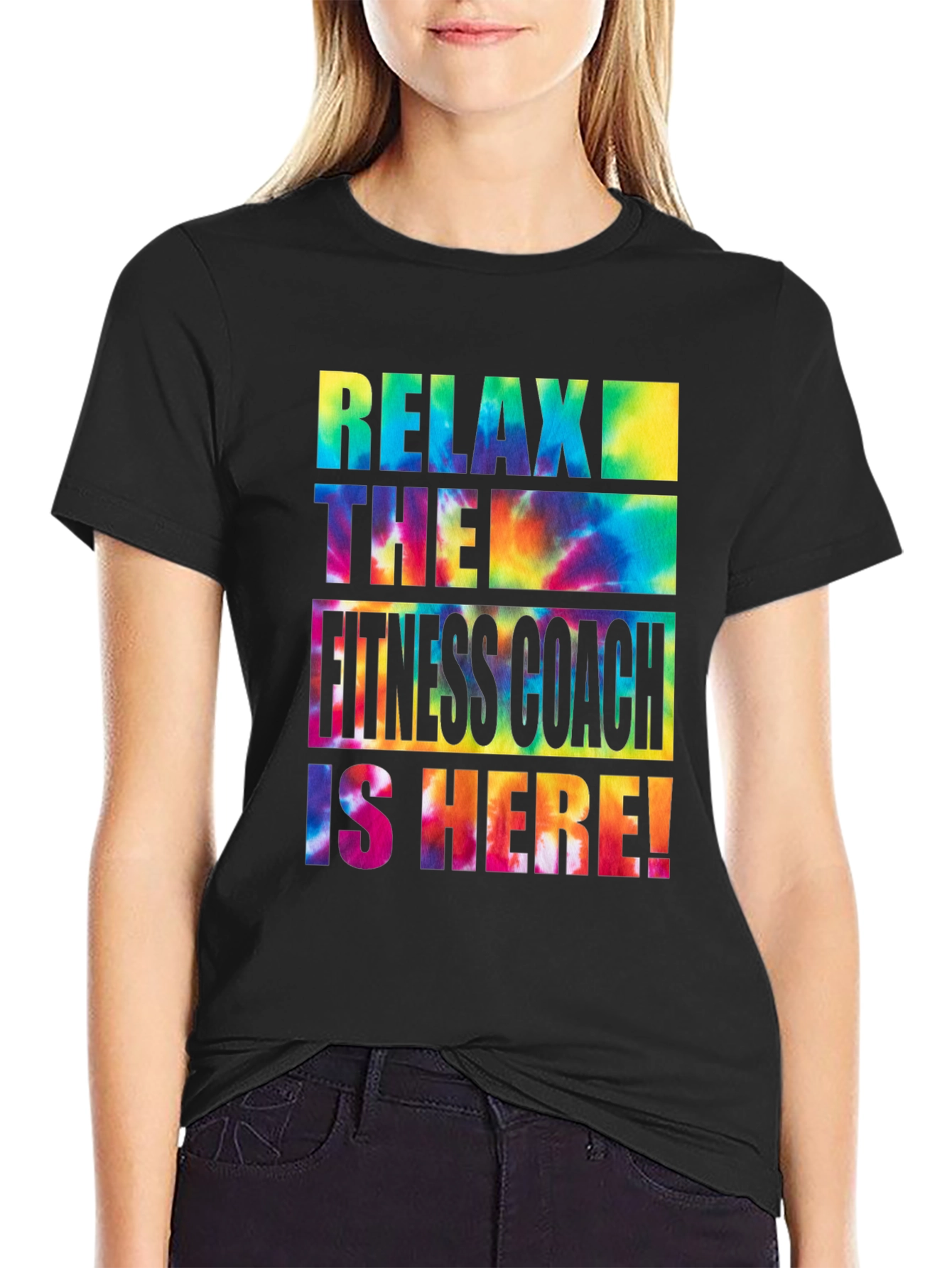 Relax Fitness Coach Tie Dye Graphic Tee